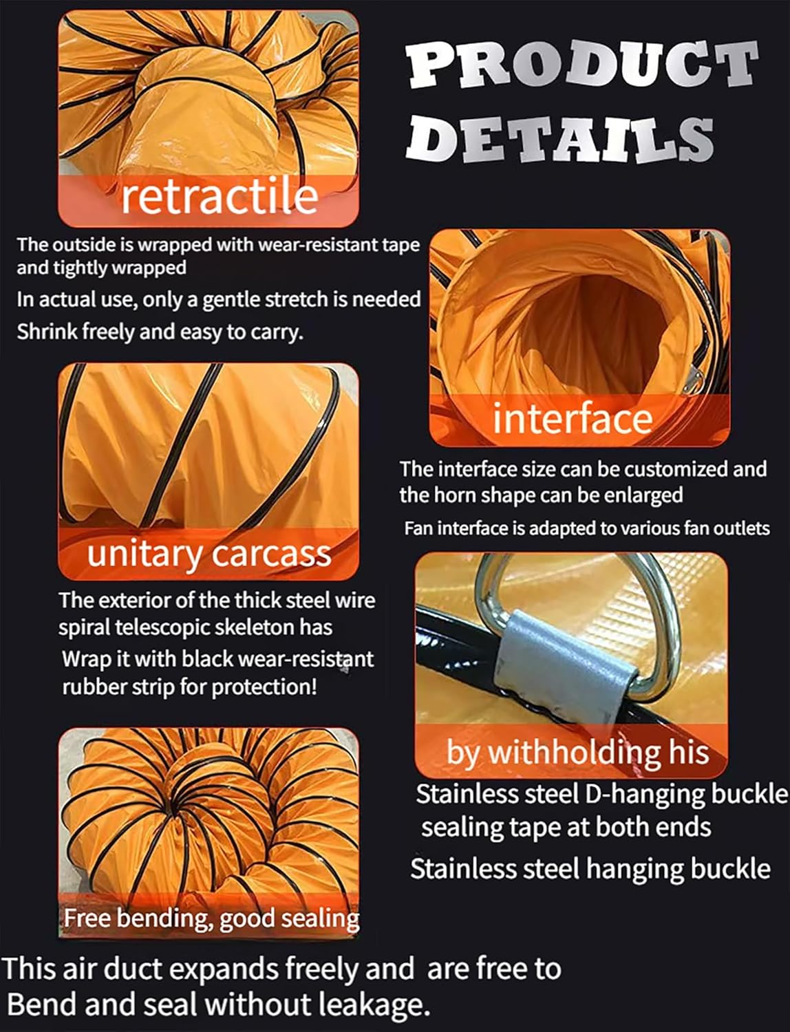 PVC Flexible Duct Hose, Utility Blower Fan Ducting for Industrial and Residential Use, Ideal for Attic Exhaust