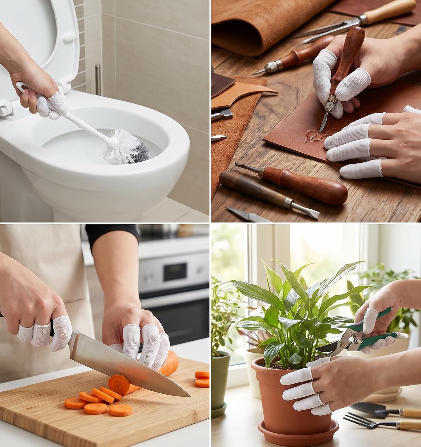 200 Pcs Cotton Finger Cots, Cotton Finger Sleeves Fingers Toe Sleeves | Thumb Protectors for Fingertips Protection, Comfortable and Breathable (White)