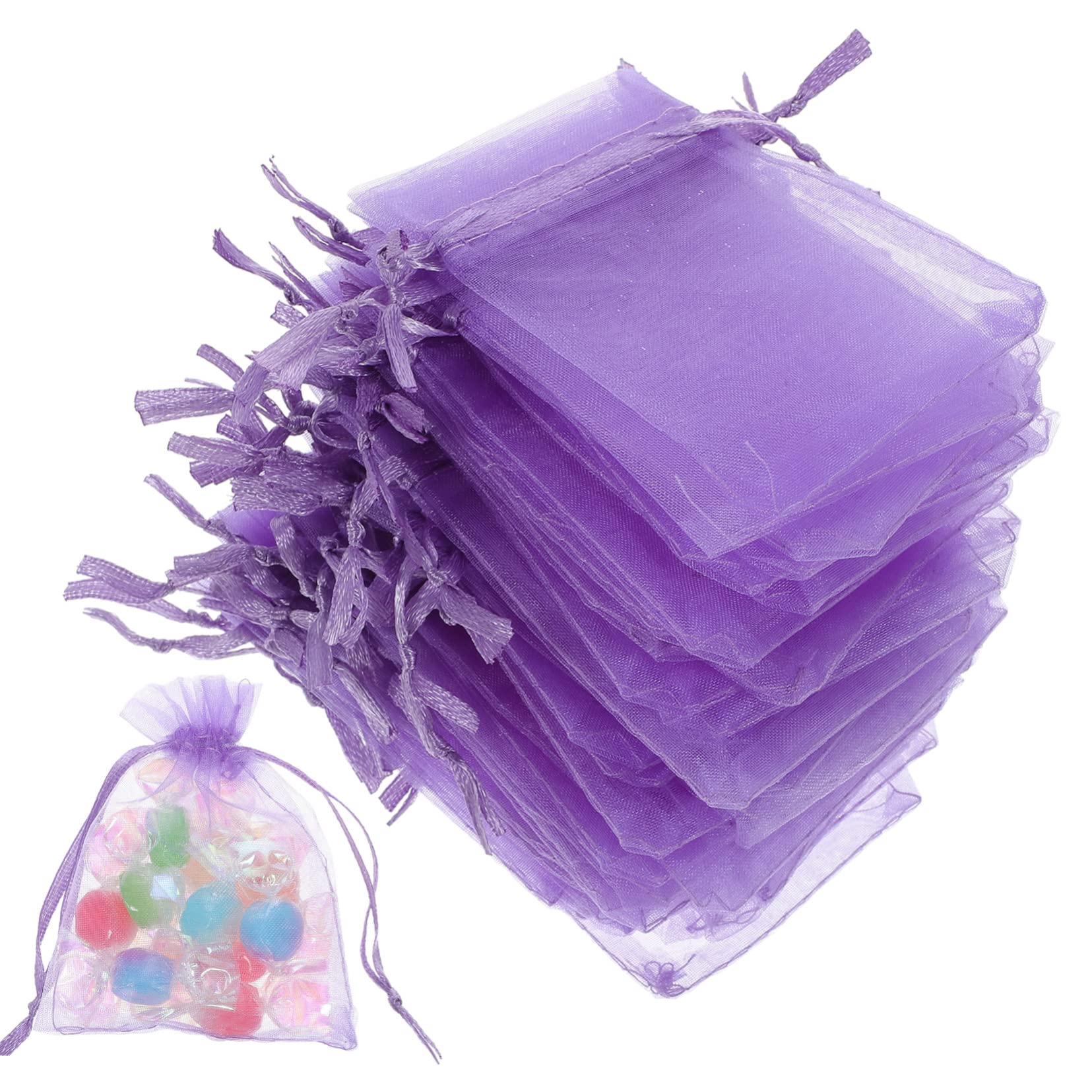 Didiseaon 250 Pz sacchetto in organza sacchetti netti sacchetti per la festa borsette portaconfetti natalizi di organza piccole borse con coulisse