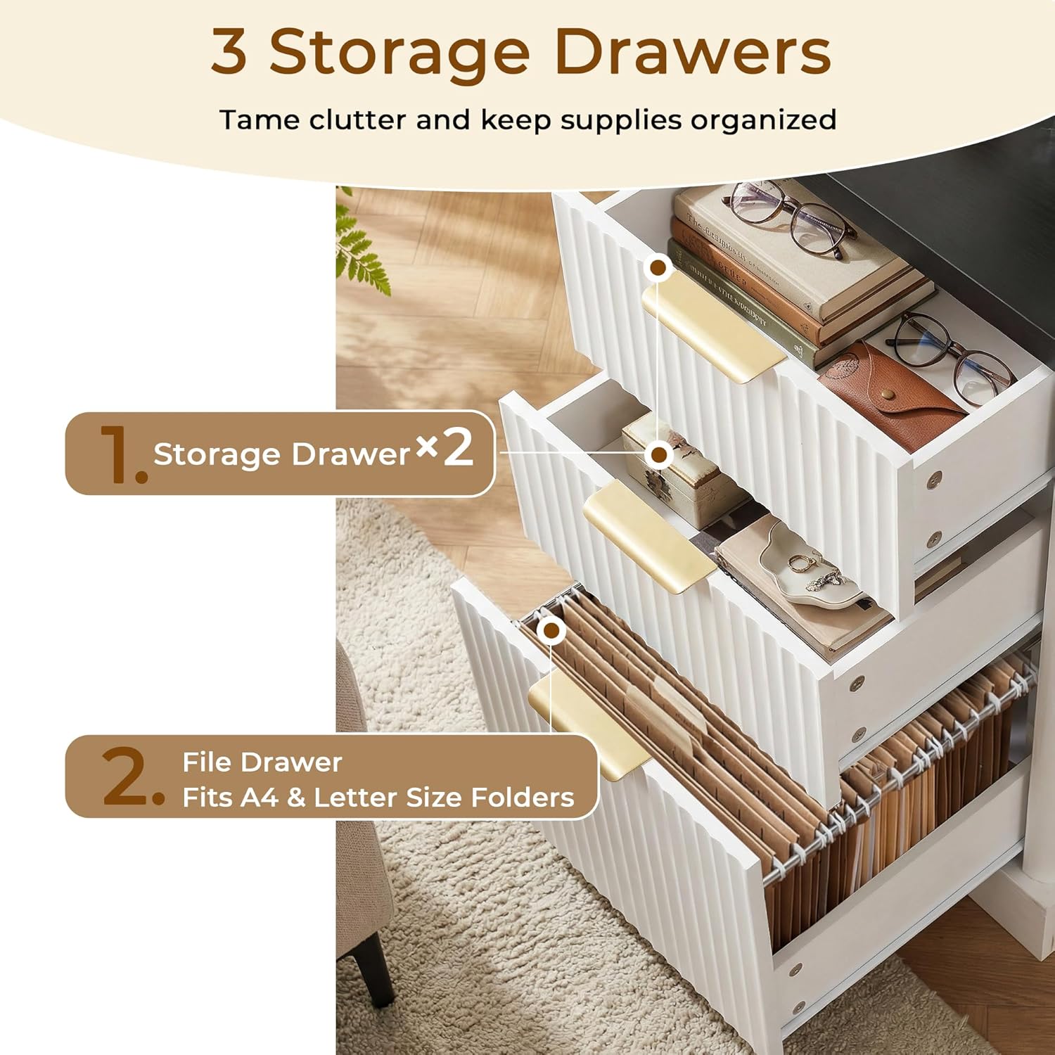 View of the storage cabinet with an adjustable shelf, demonstrating customizable storage space.