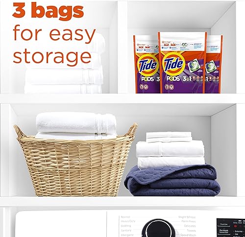 Miniatura 8 de Tide PODS - Cápsulas de jabón de detergente para ropa, Spring Meadow, 37 unidades (paquete de 3 bolsas), total de 111 unidades, compatible con HE