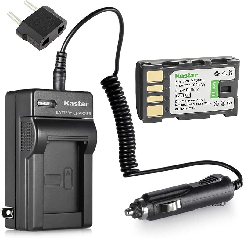 Kastar Battery and Charger Kit for JVC Everio GZ-MG330, GZ-MG330AU, GZ-MG330RU, GZ-MG330HU HD Camcorder and JVC BN-VF808 BN-VF815 BN-VF823 Battery