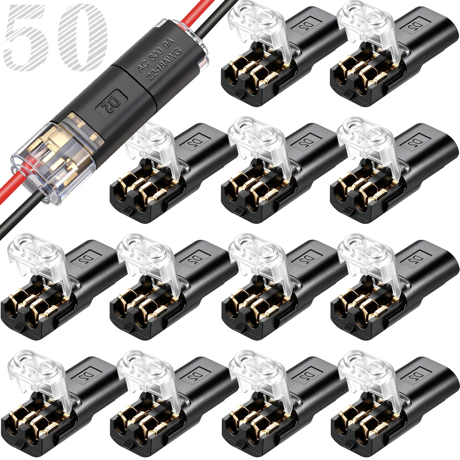 D2 Quick Connect Wire Connectors - 100 Pack -10 D2 Quick Connect Wire Connectors - 100 Pack -10