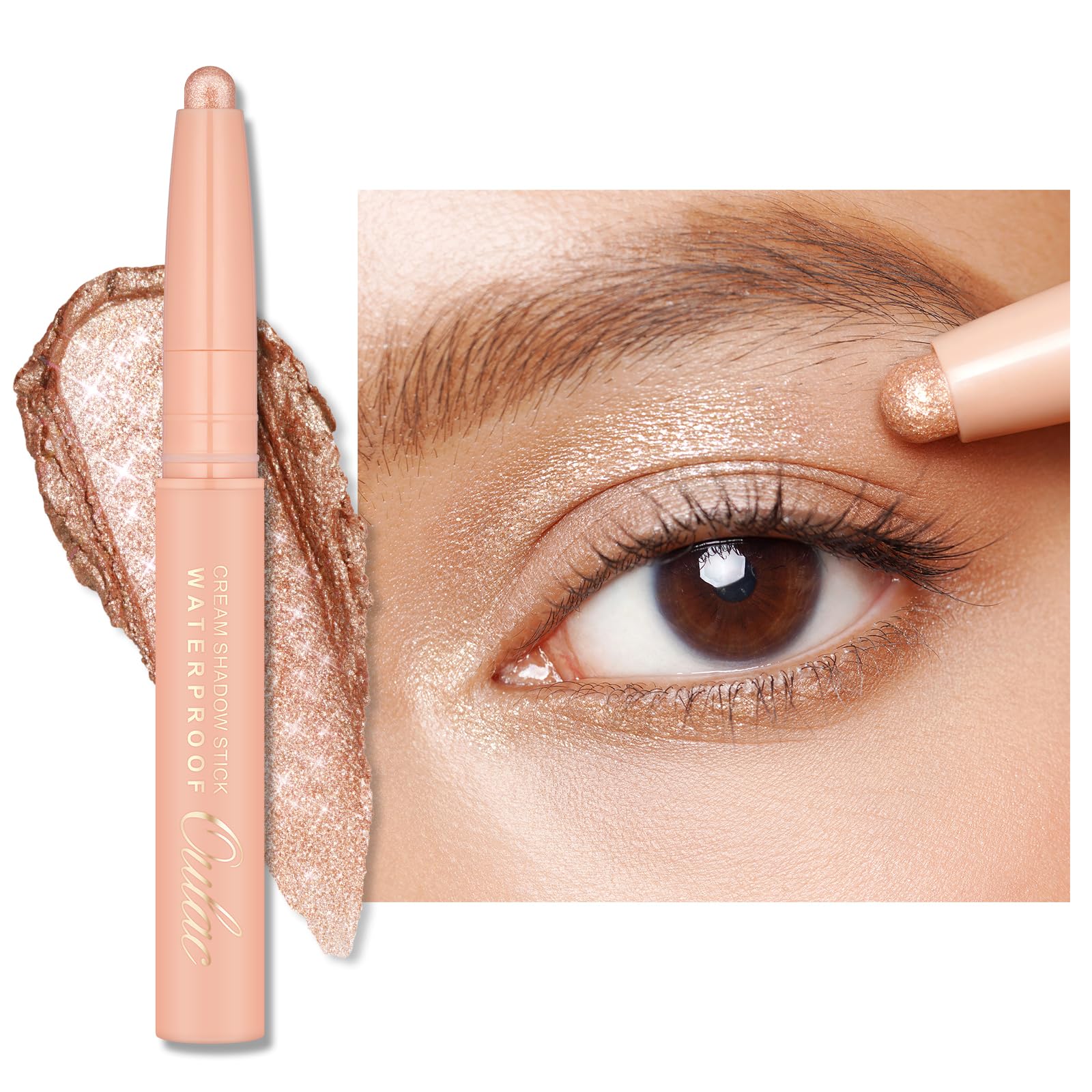 Oulac Champagne Eyeshadow Pencil - Long-Lasting Creamy Blendable Texture, Vegan & Cruelty-Free Eye Makeup, 1.25g, WS01Champagne Tower