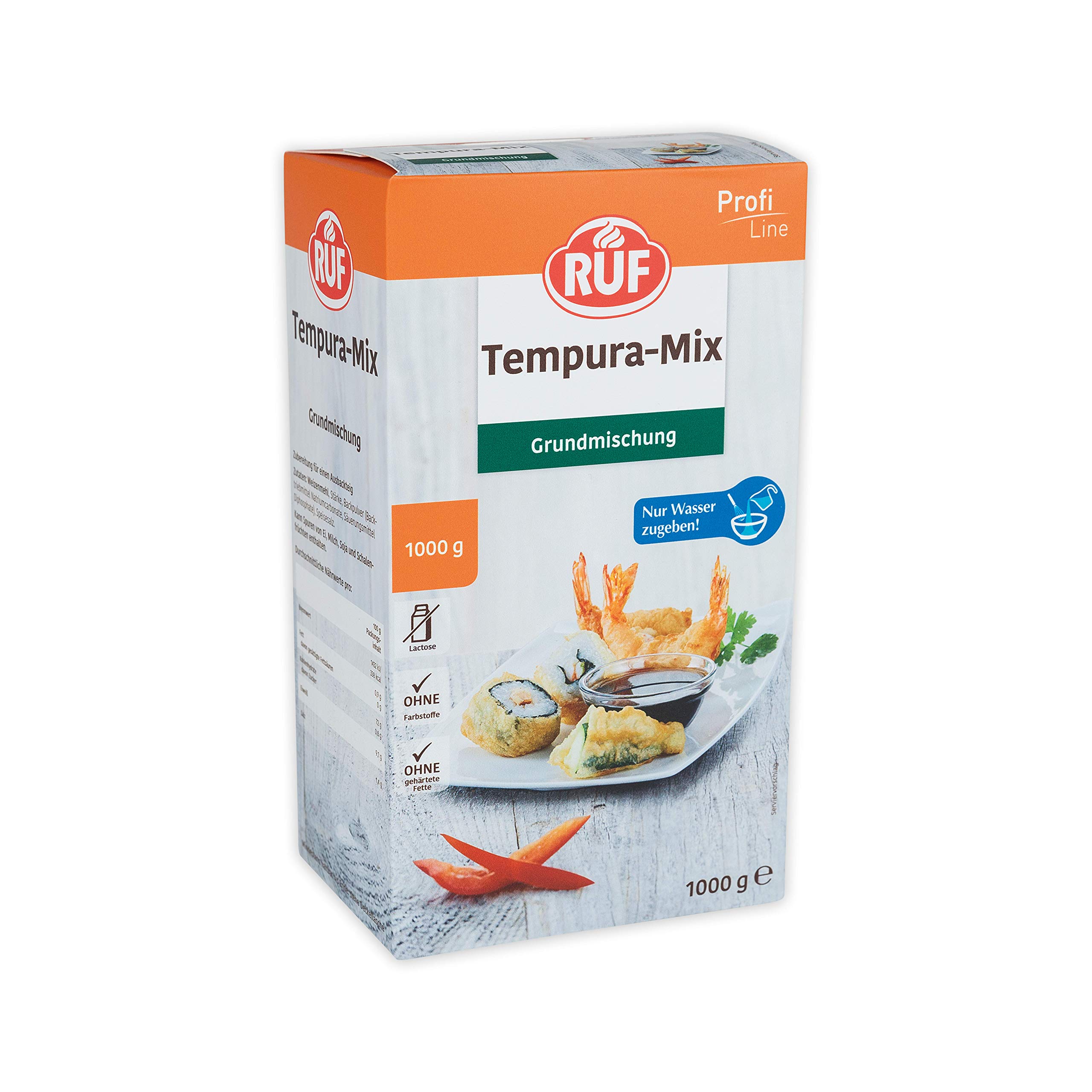 RUF Tempurateig, Panko Paniermehl zum Panieren und Frittieren von Fingerfood wie Gemüse, Shrimps, Nuggets oder Schnitzel, für einen locker-krossen-Teigmantel, vegan, 1x1000g