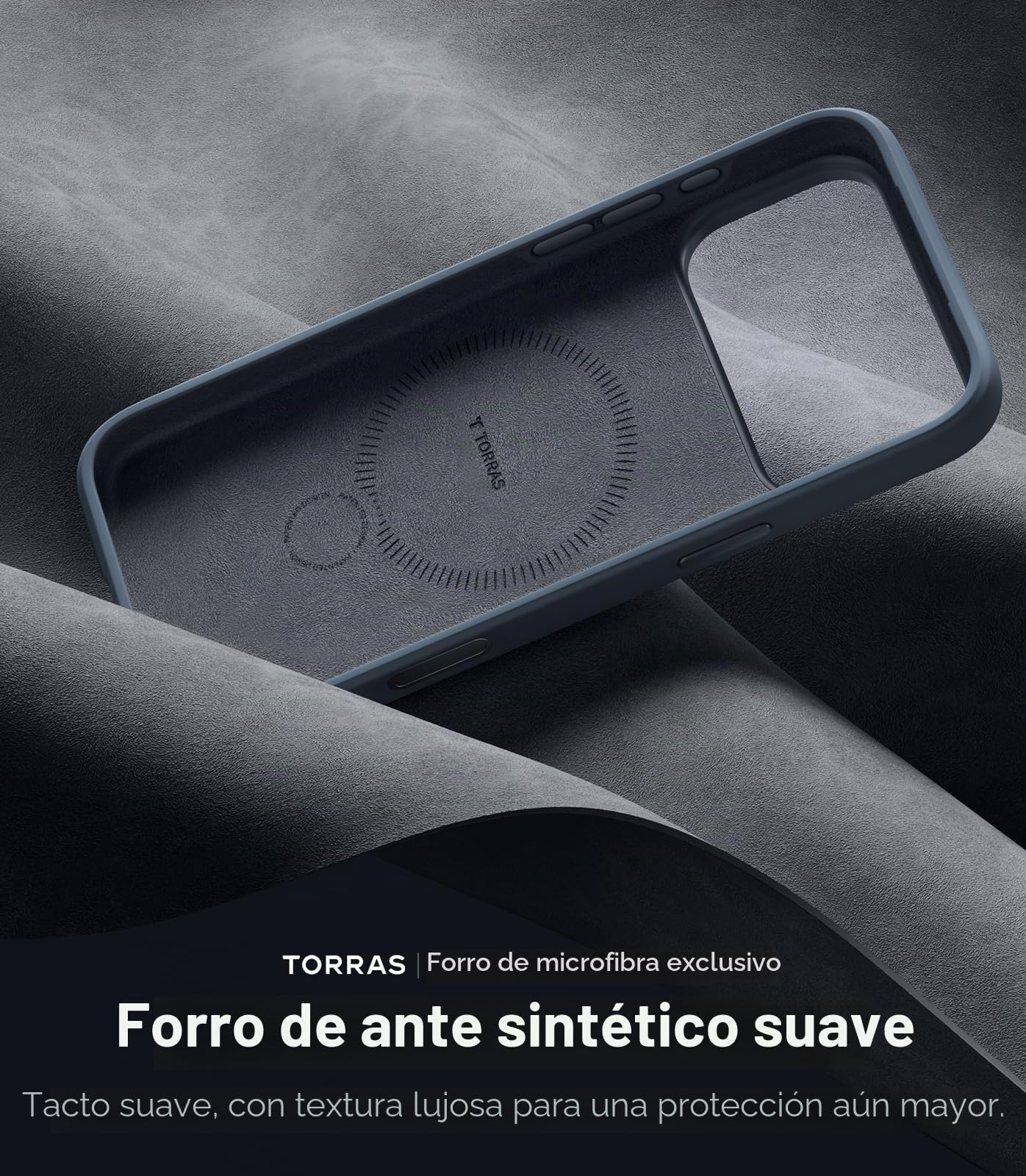 TORRAS Ostand Q3 - Funda de silicona para iPhone 17 Pro (silicona líquida superior) (soporte magnético 360°), protección contra caídas, con protección de botones de cámara, para iPhone 17 Pro, con