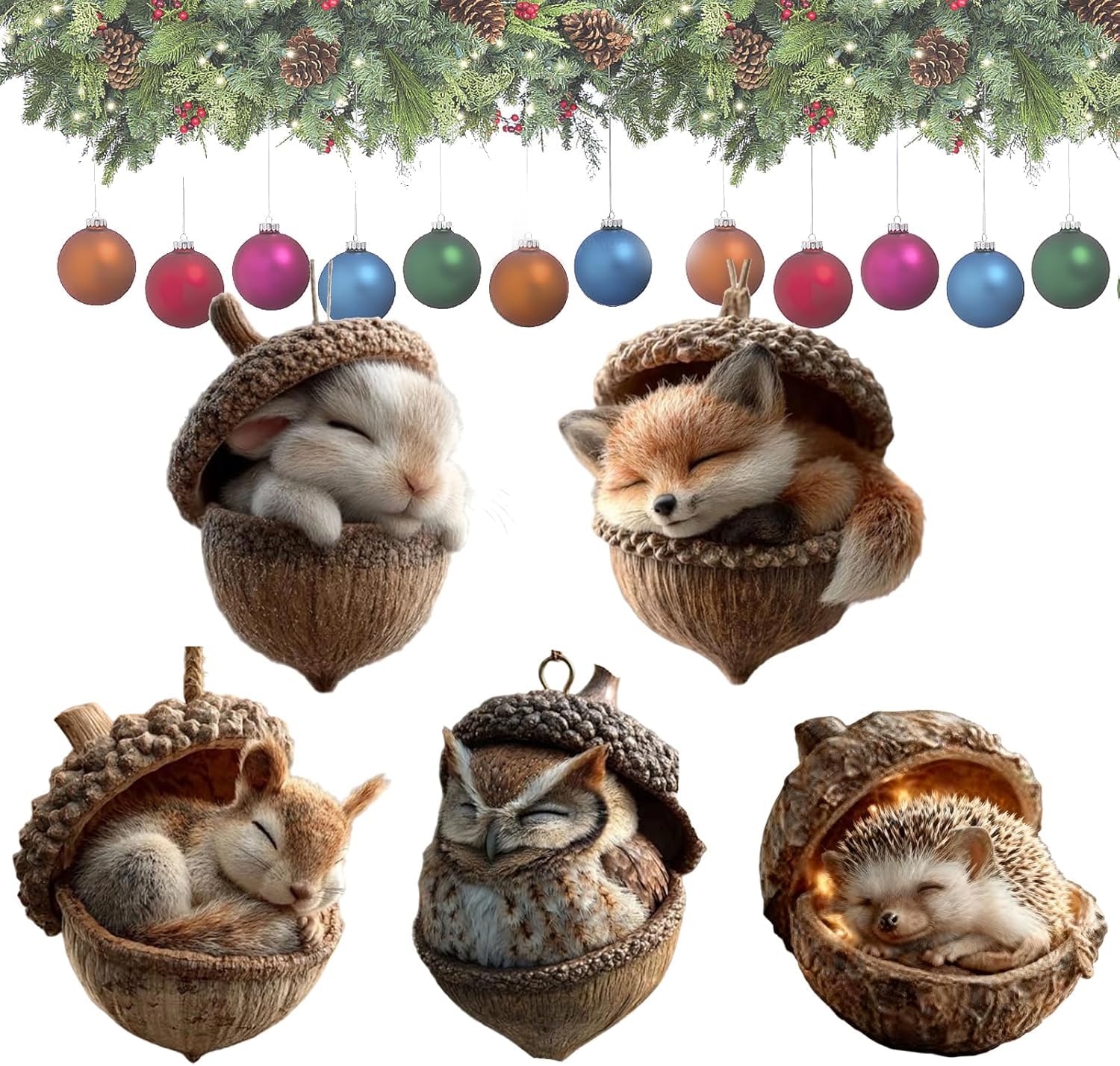 Décorations de Noël acrylique 3D pomme de pin pour une ambiance de table de fête