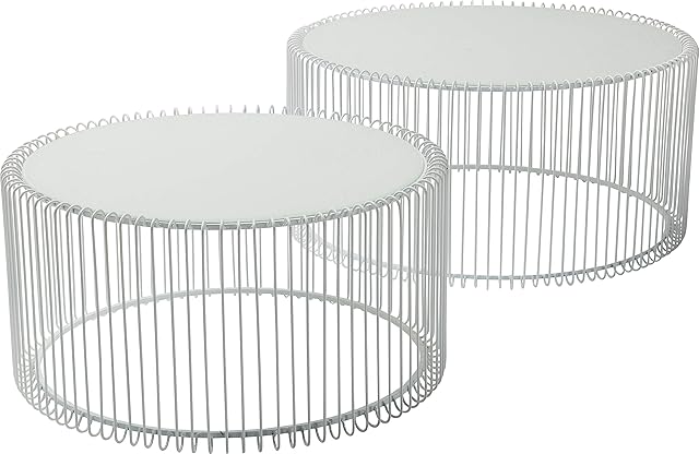 Kare Design Coffee Table Wire White (2/Set)