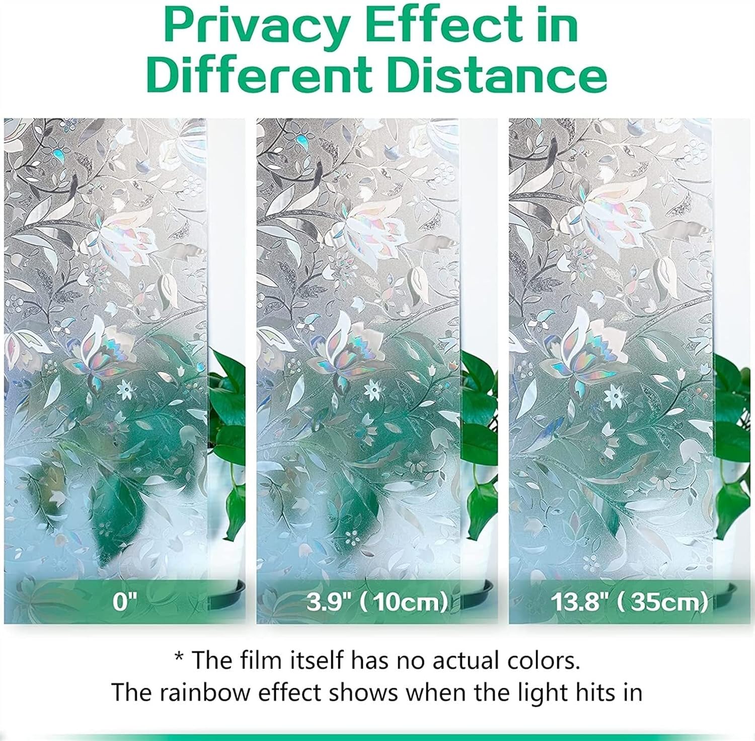 Window Privacy Film Window Film Window Privacy Film Home Decoration Rainbow Window Film Static Sticker Color Glass Film Heat Insulation Window Sticker Blackout Window Film Window Films(Color:A,Size:45