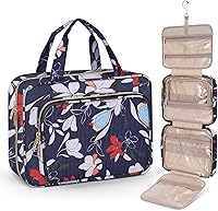 Vista 26 de Wedama Neceser para mujer, bolsa de viaje grande para cosméticos, bolsa de aseo colgante para baño, bolsa de maquillaje impermeable de PVC, bolsa