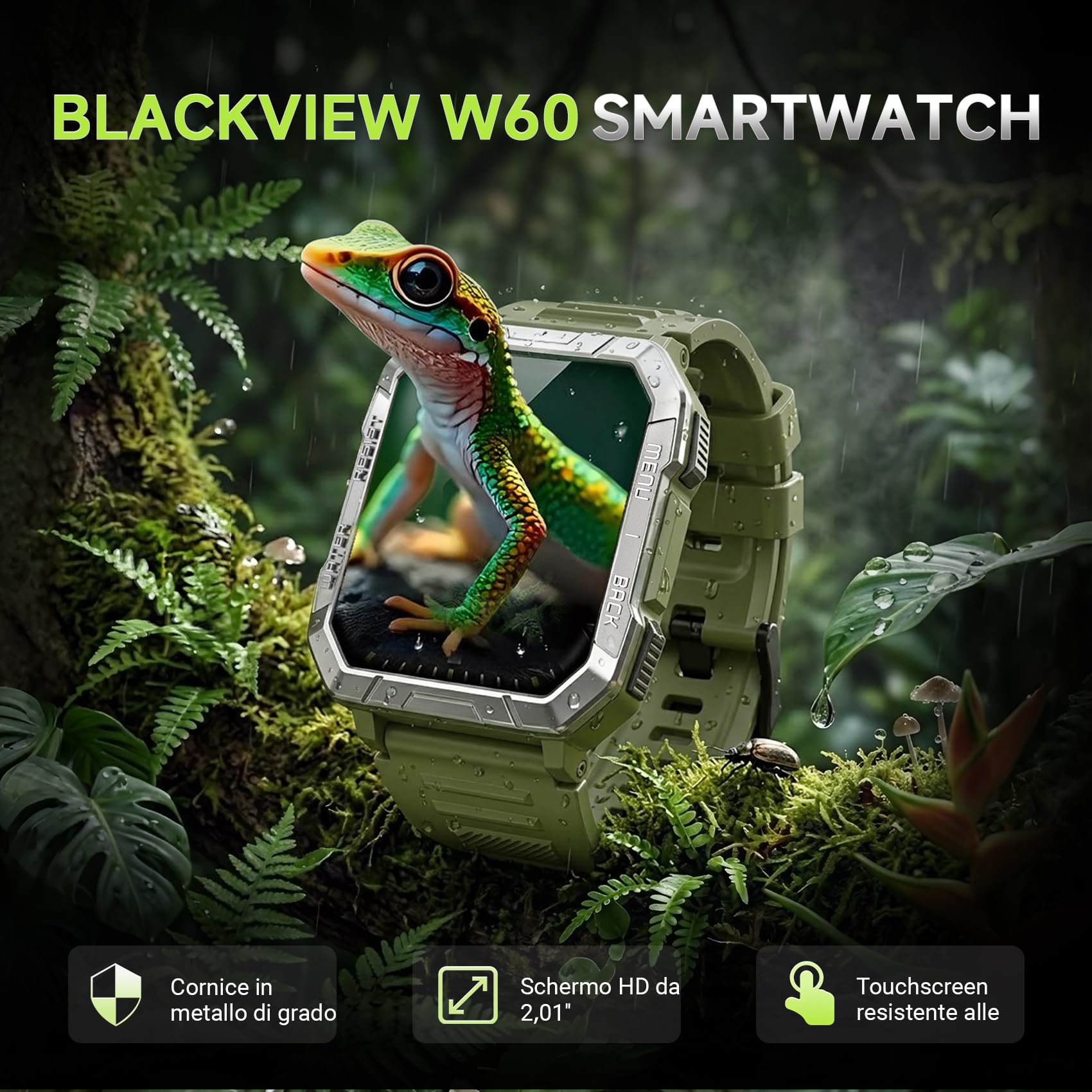 Blackview Smartwatch Uomo, Smartwatch Militare Uomo Fitness con Chiamate Bluetooth,2.01" Orologio Intelligente 112+ Modalità Sportive/900 mAh/Sonno/Cardiofrequenzimetro/Torcia/Bussola per Android IOS