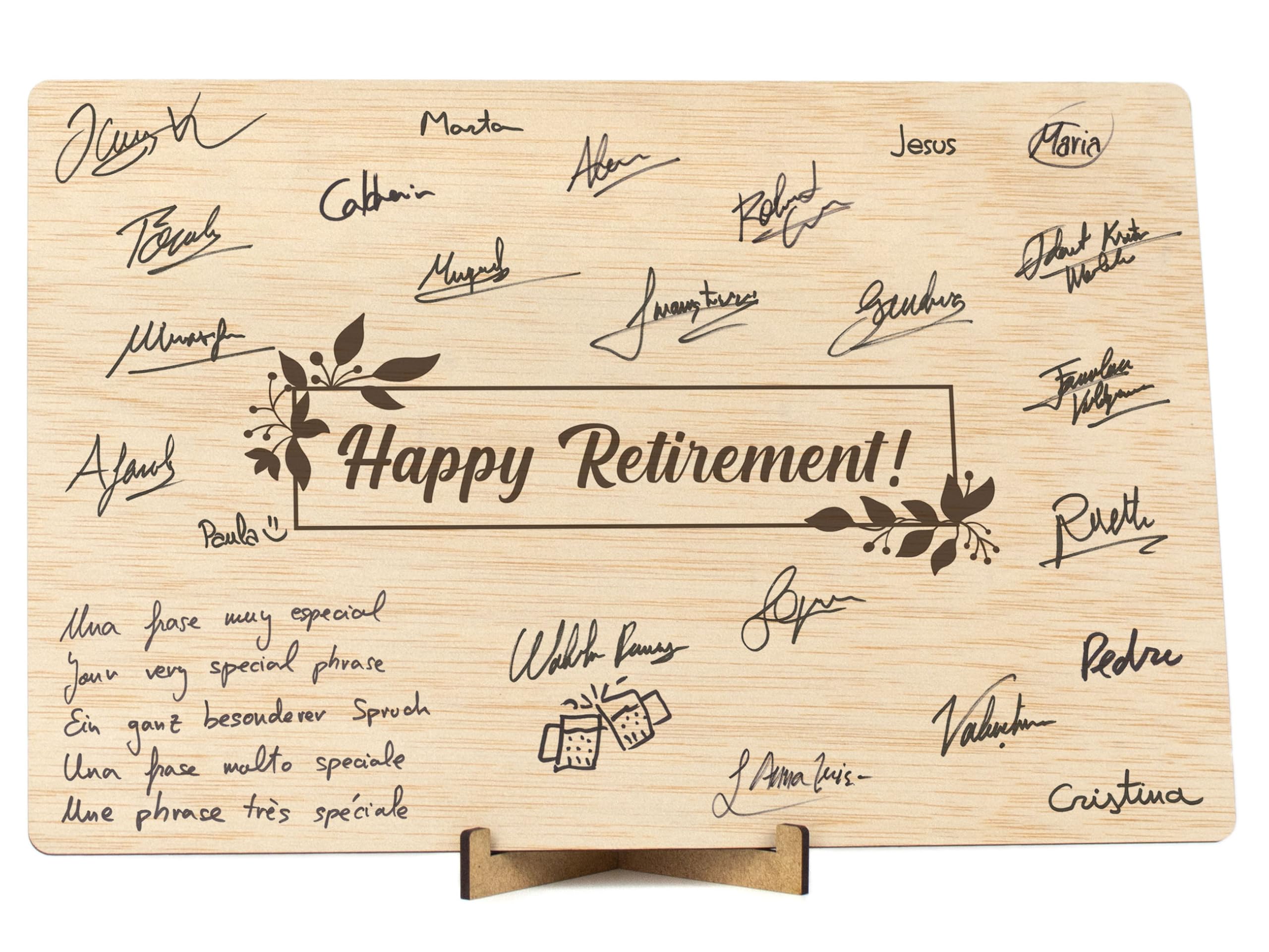 CONTRAXT Large Happy Retirement Card Alternative Signature Book Original Gift for Party Decoration Decor for retiring Men or Women coworker