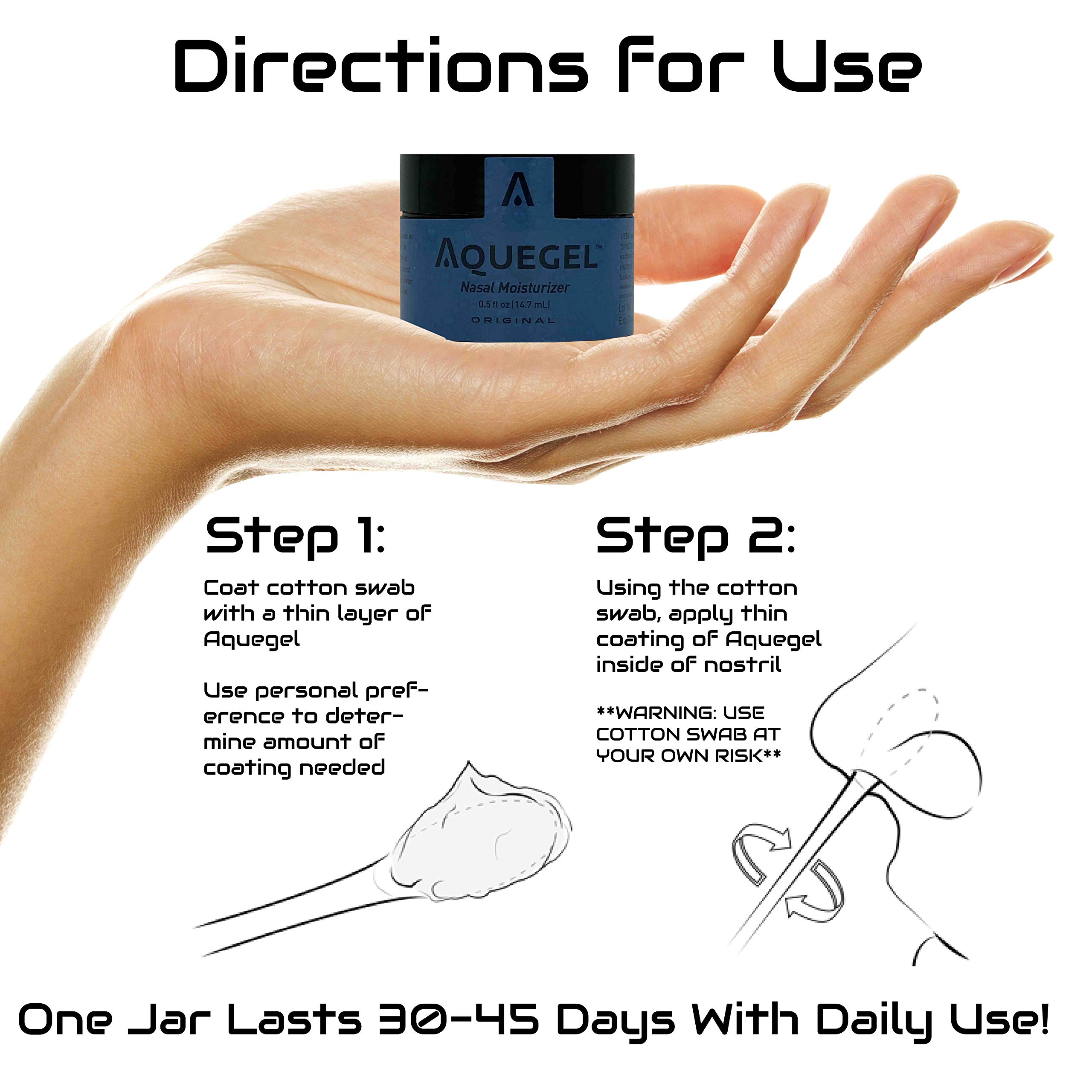 Aquegel Nasal Moisturizer (Original), 12Hour Nasal Moisture Relief, Water Based Nose Gel, Nasal