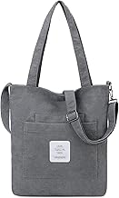 Makukke Umhängetasche Damen - Cord Schultertasche Damen Handtasche, Shopper Damen Henkeltasche für Büro Schule Einkauf Reise