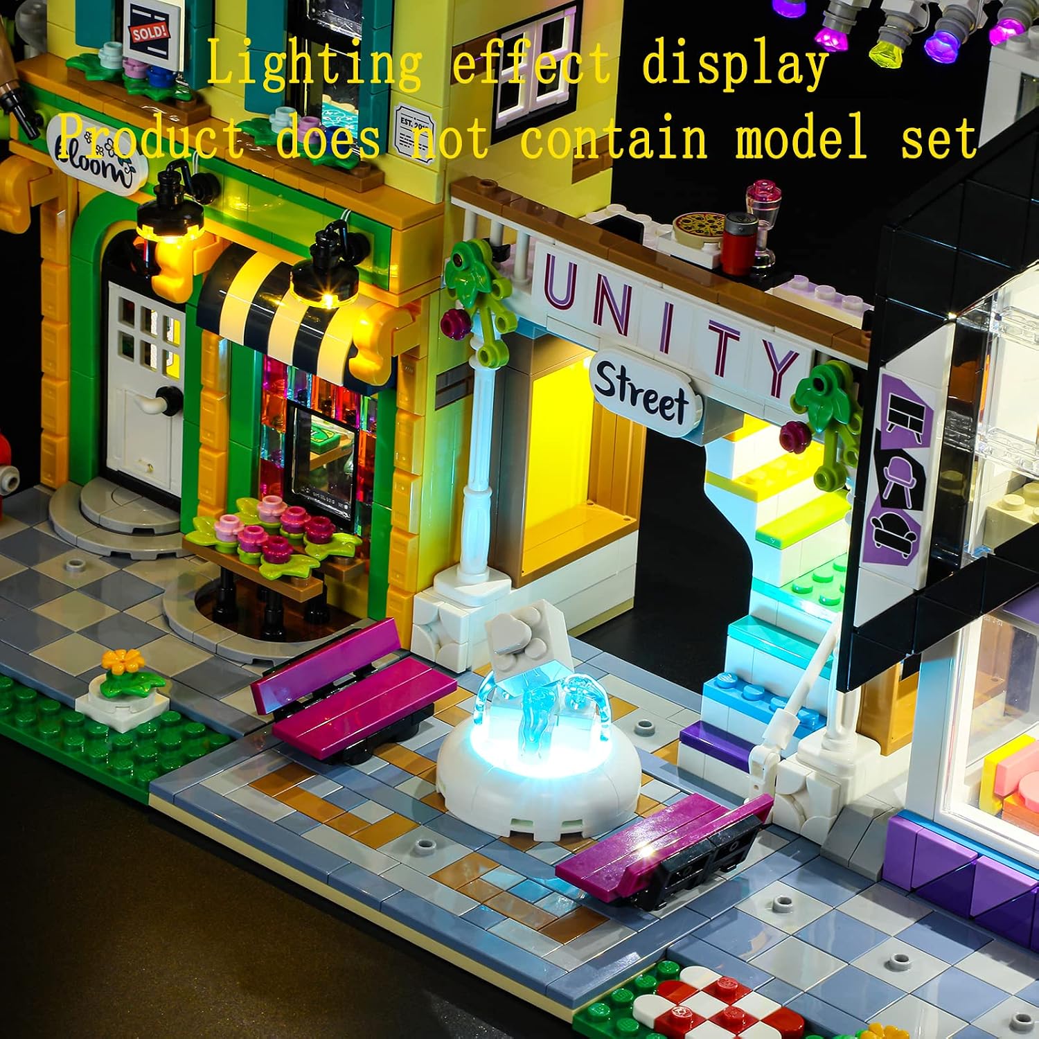 GEAMENT LED Light Kit Compatible with LEGO Downtown Flower and Design Stores - for Friends 41732 Model Set (Model Set Not Included)