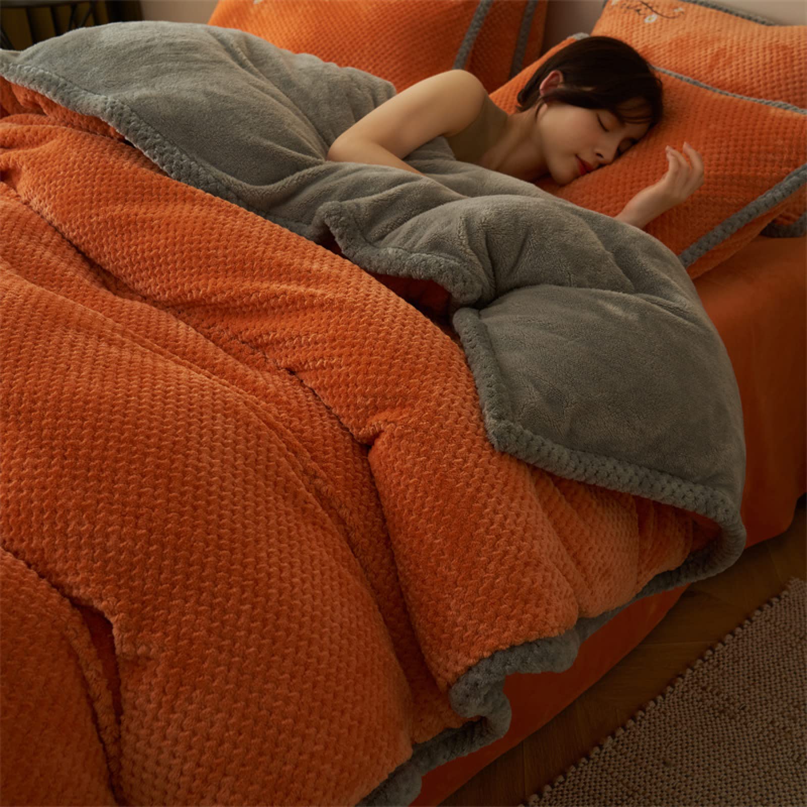 TGPOLI Sabanas Bajeras 180x200,Funda De EdredóN 220x240,Funda De EdredóN De Felpa De OtoñO E Invierno, Juego De Cama Suave, CáLido Y CóModo, Funda De EdredóN, Manta De Doble Uso