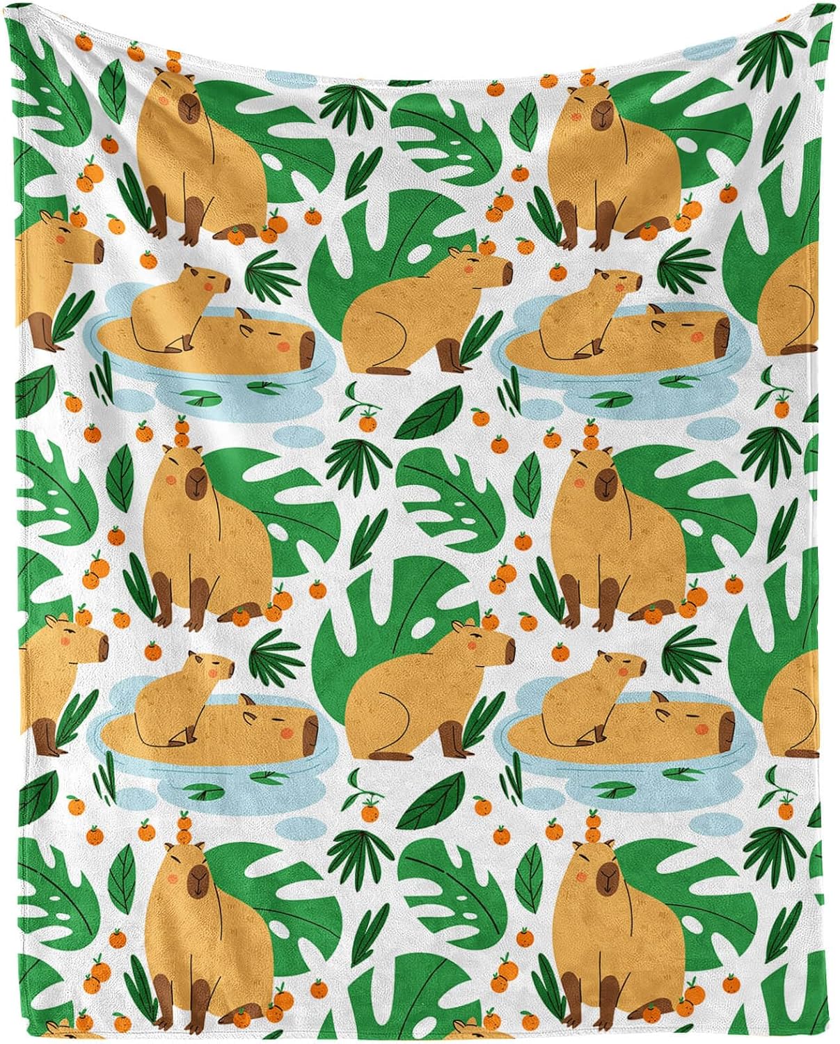 Custom Capybara Blanket - Soft Flannel Capybara Blankets for Teens Adults Women Men Capybara Lovers - Warm Capybara Throw Blankets for All Season Lap, Chair, Sofa - 70"x50"