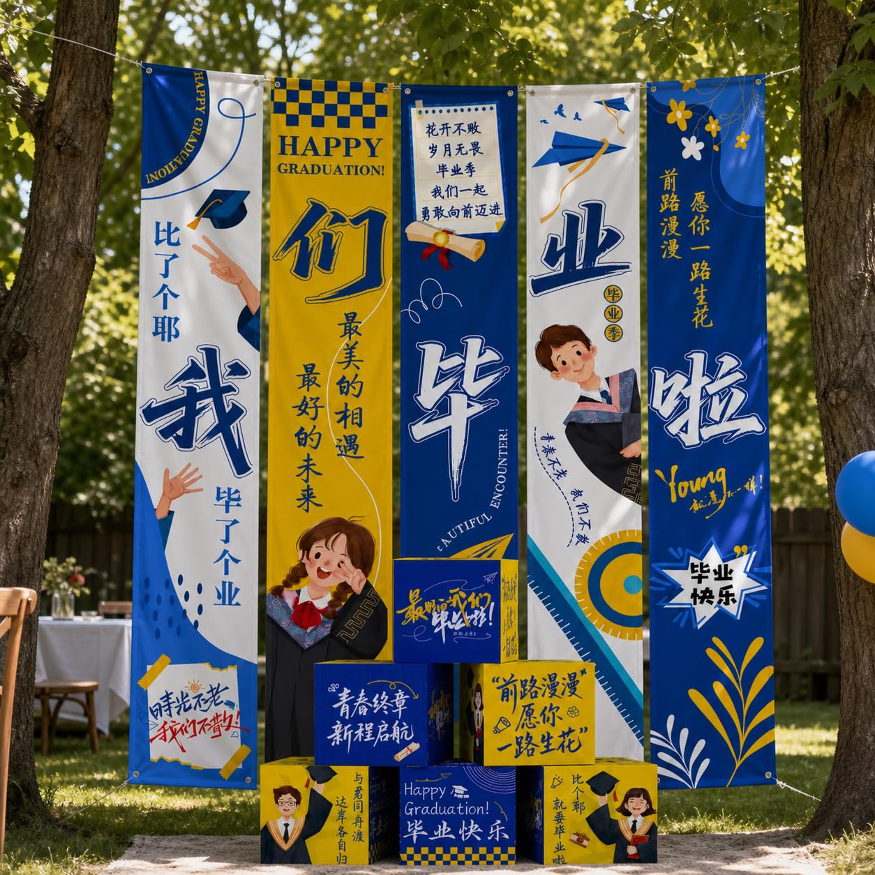 Striscione Decorativo per Laurea Tessuto, style to 4 | Materiale in tessuto, Striscione per Cerimonia, Ambientazioni fotografiche, Per Club scolastici