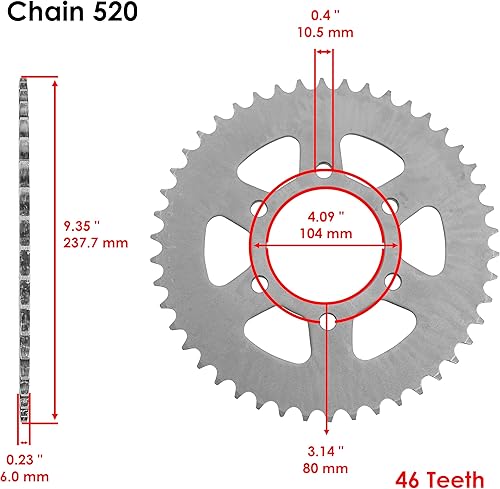 Miniatura 4 de Caltric Kit de cadena de transmisión y piñón rojo compatible con Kawasaki Versys 650 Kle650 2007-2018