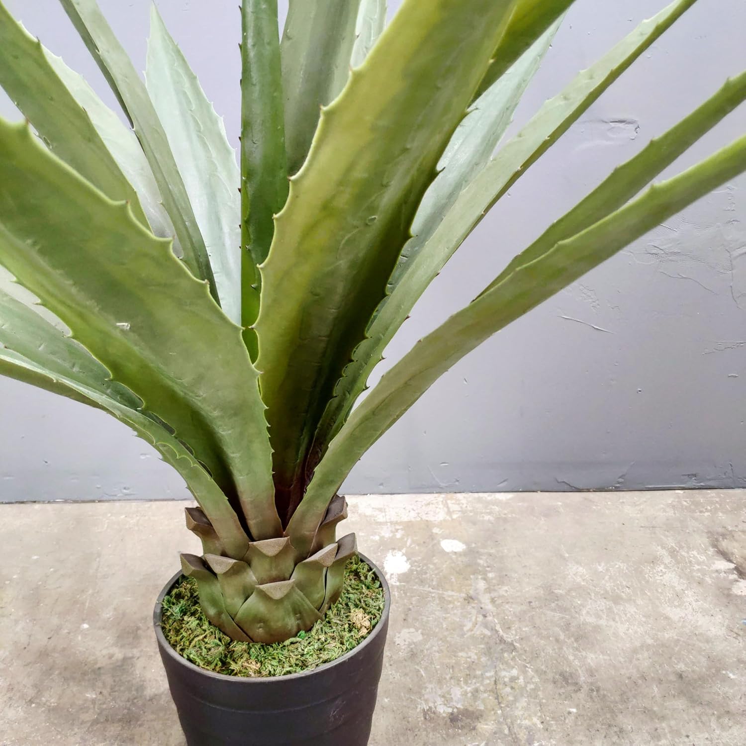 36" High Sansevieria Plant - artificial agave-artificial plant-green color– with decorative black pot