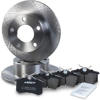 ATEC Germany Brake Set Rear Axle Including Brake Discs Diameter 245 mm Full + Rear Brake Pads Compatible with A udi A6 C5 4B2 4B5 Skoda Superb 1 3U4 VW Passat B5 Passat B5.5