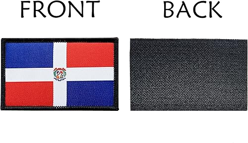 Miniatura 5 de FWIW Paquete de 2 parches de bandera dominicana, banderas militares tácticas nacionales, parches para ropa, sombreros, chaquetas, mochilas,
