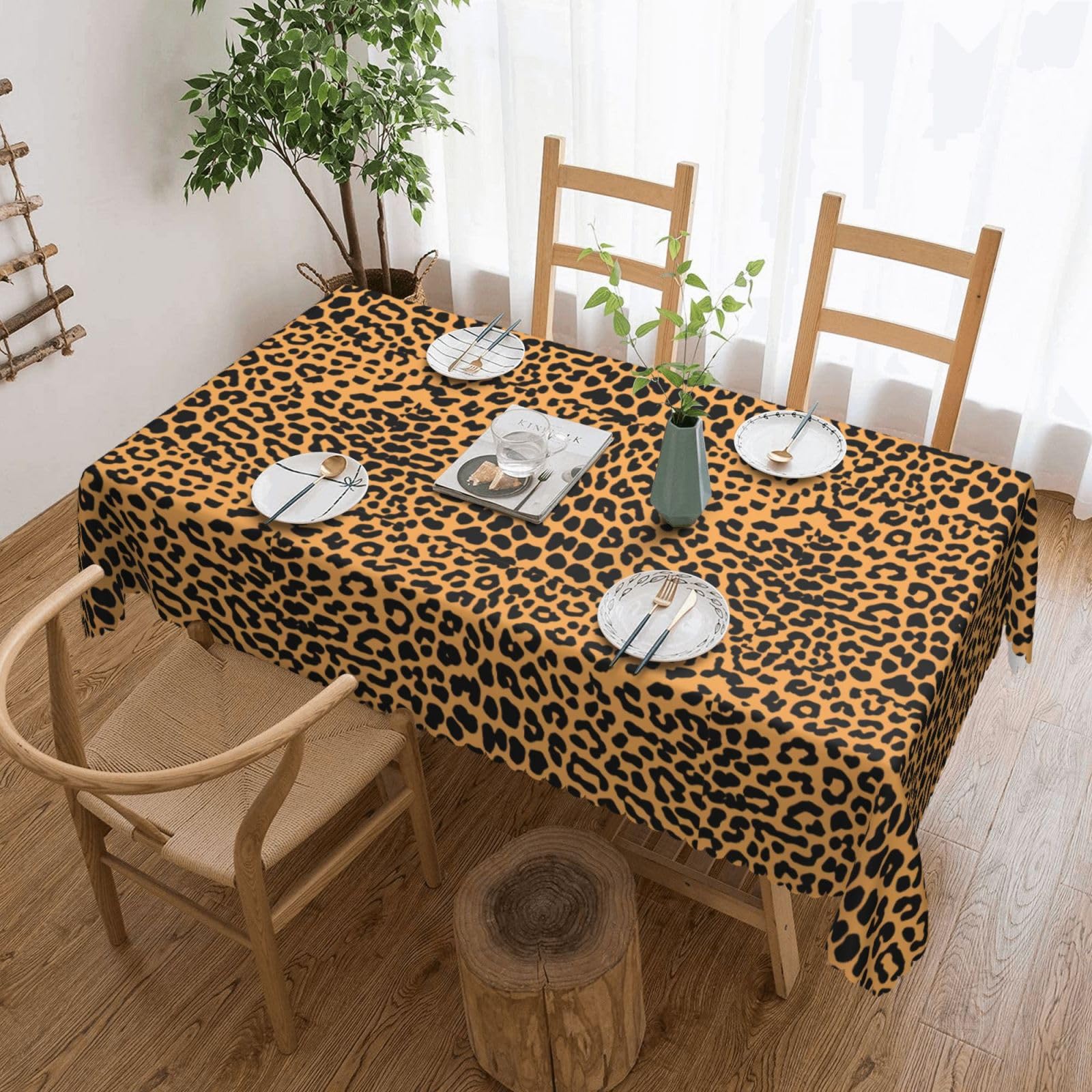 Nappe rectangulaire en tissu lavable motif girafe pour protéger votre table