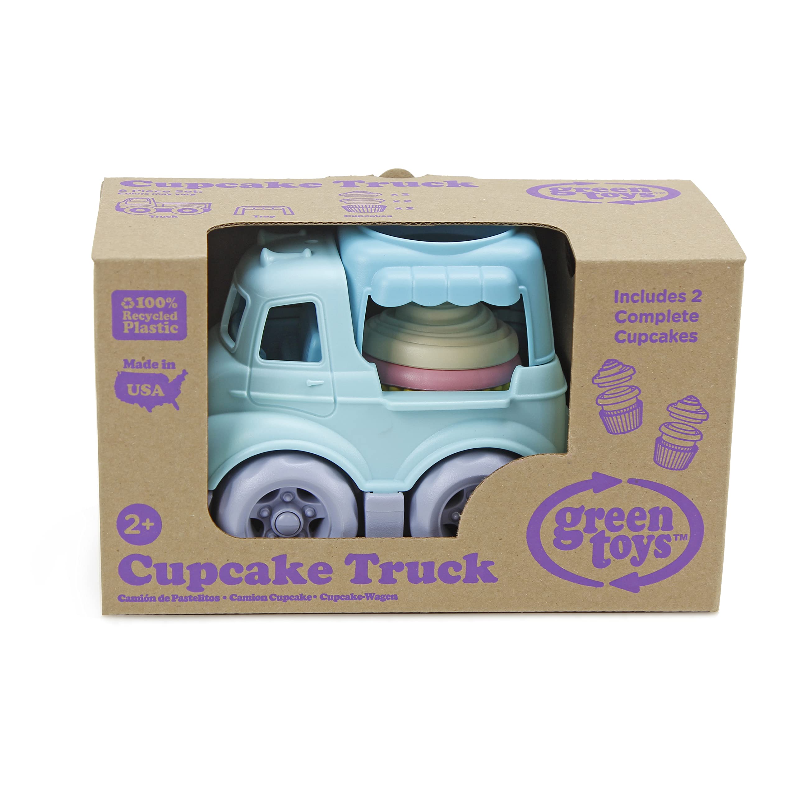 Green Toys GTCPTK1586 Cupcake Animals Kids' Play Trucks, Blue, 1 EA - Image 4