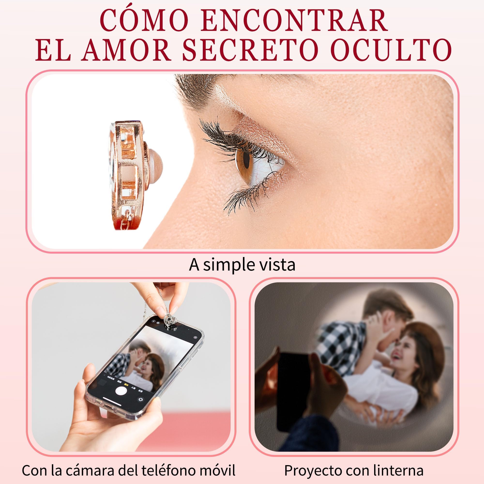 Easycosy Collar con Foto Personalizada para Mujer, Collar con Foto Dentro, Colgante Personalizado - Proyección con Imagen, Idea Regalo para Mujer, Mamá, Esposa, Aniversarios de Cumpleaños