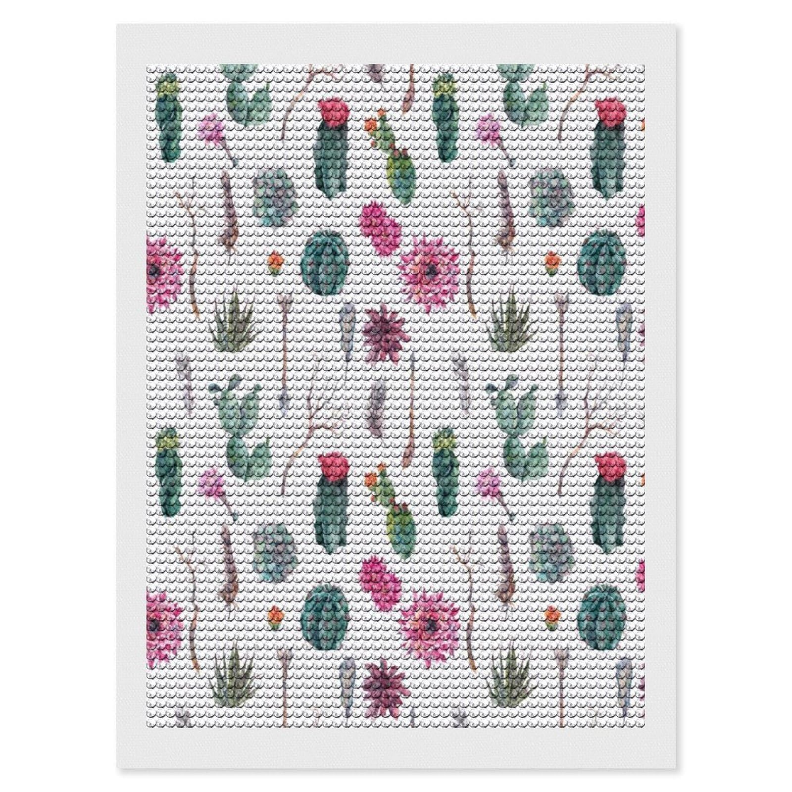 Nclqvjxzkhw Style Cactus Decor Diamond Art Painting For Adult Round Diamonds Pictures Arts Crafts Home Wall Decor 12"X16"