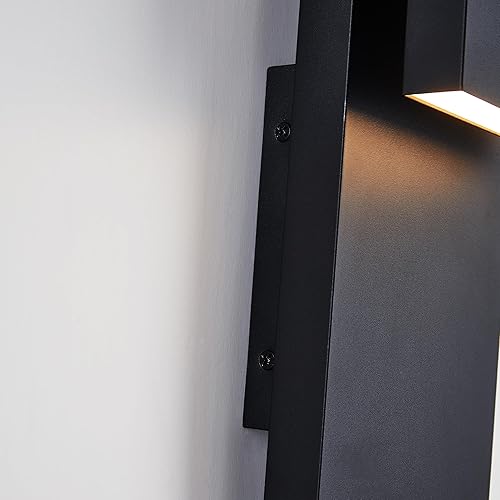 Miniatura 9 de Modern LED Outdoor Wall Sconce 17W Integrated LED Outdoor Wall Mount,Anti Rust Textured Black Suit for Wet Locations and All Rooms,Easily Installed