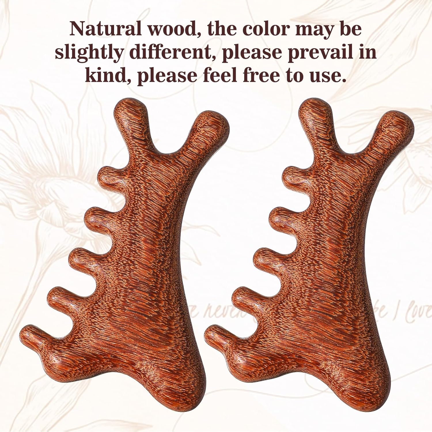 4-In-1 Wooden Scalp Massager Comb For Hair Growth Gua Sha Tool For Face & Body Natural Wood Hair Scalp Massager Sandalwood Massage Comb For Stress Relief & Circulation - Image 6