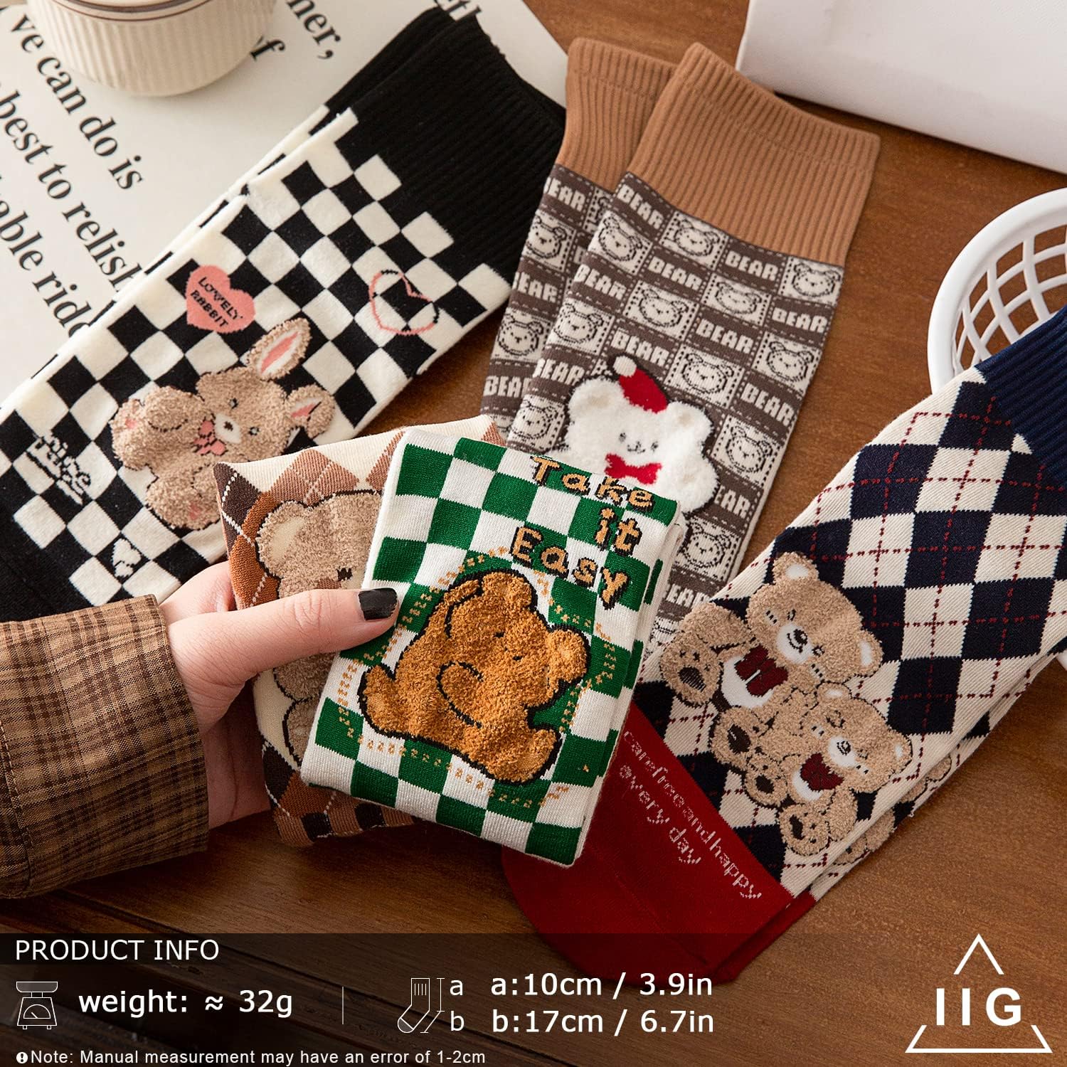 IIG 3-6 Pairs Womens Cute Animal Patterned Funny Novelty Cotton Crew Socks - Image 3