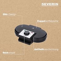 SEVERIN WA 2106 Dupla Gofrisütő 1200W Fekete Elektromos Konyhai Készülék 4