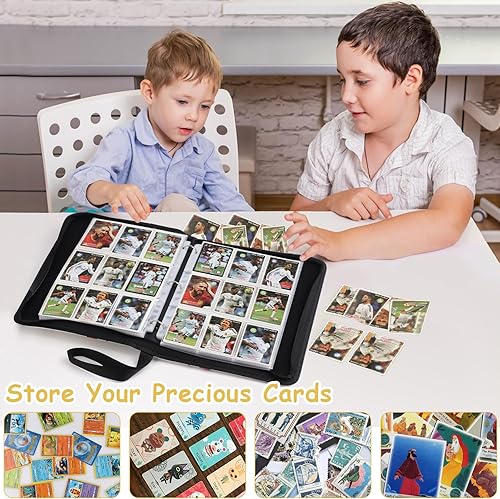 Miniatura 5 de Carpeta de tarjetas de fútbol con mangas, carpeta de tarjetas intercambiables de 900 bolsillos, 9 bolsillos para tarjetas, estuche organizador de