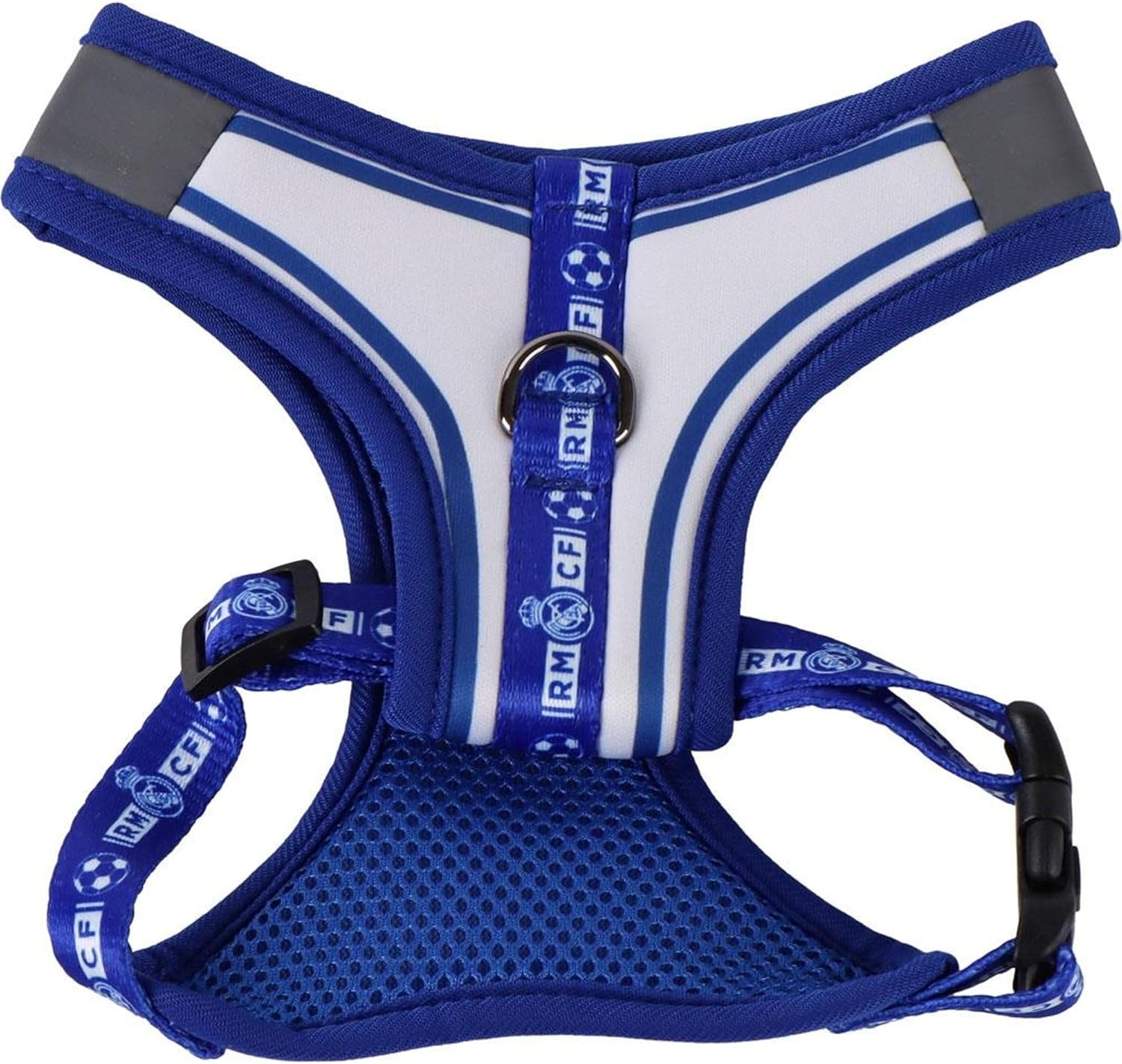 Real Madrid Dog Harness Size S Official Design Embroidered Shield and Secure Fit – Real Madrid Dog Harness – Resistant and Comfortable Accessory for Medium Dogs Total Control and Meringue Style Every 3