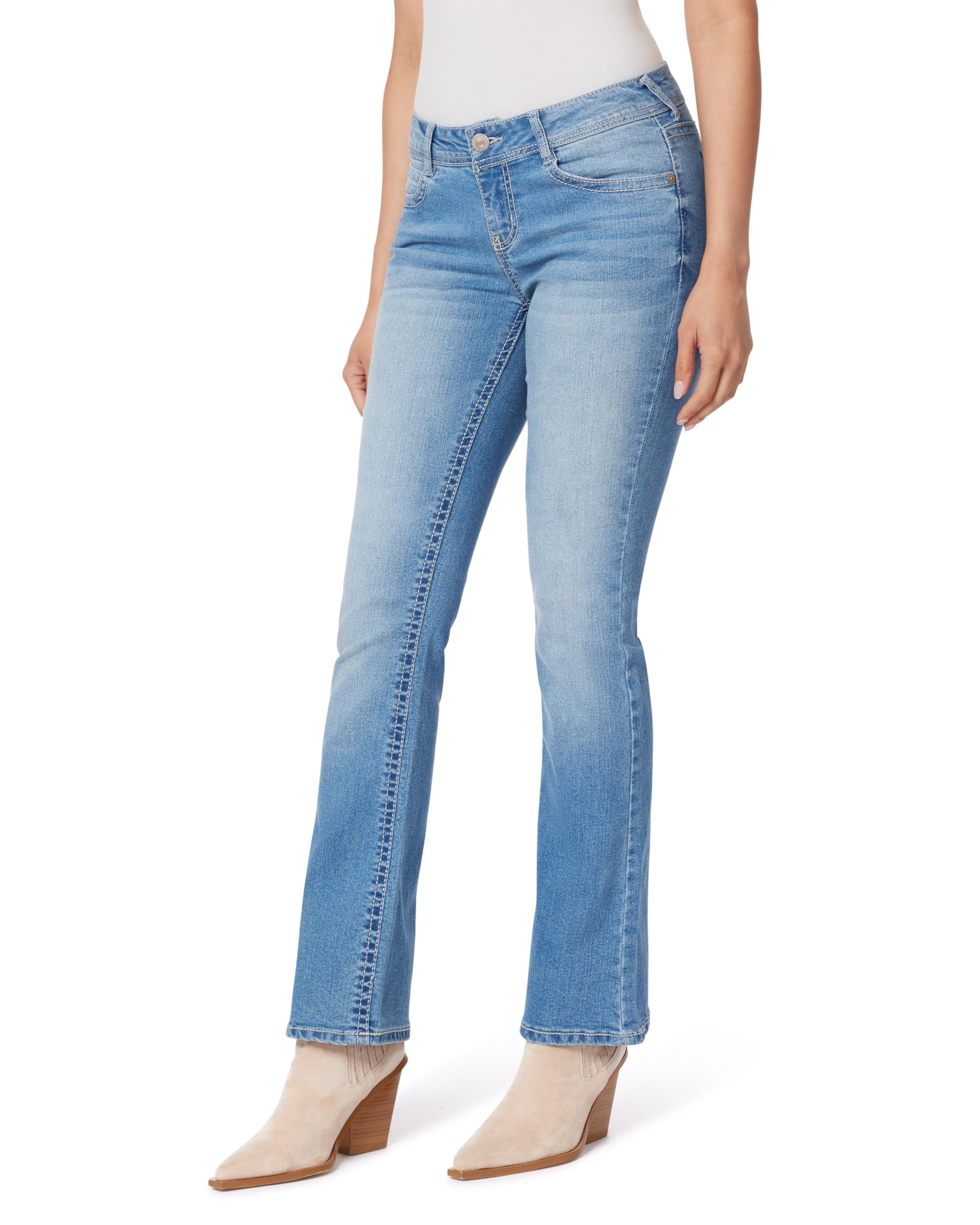 WallFlower Women's Feisty Curvy Low Rise Slim Flare Insta Stretch Juniors Jeans