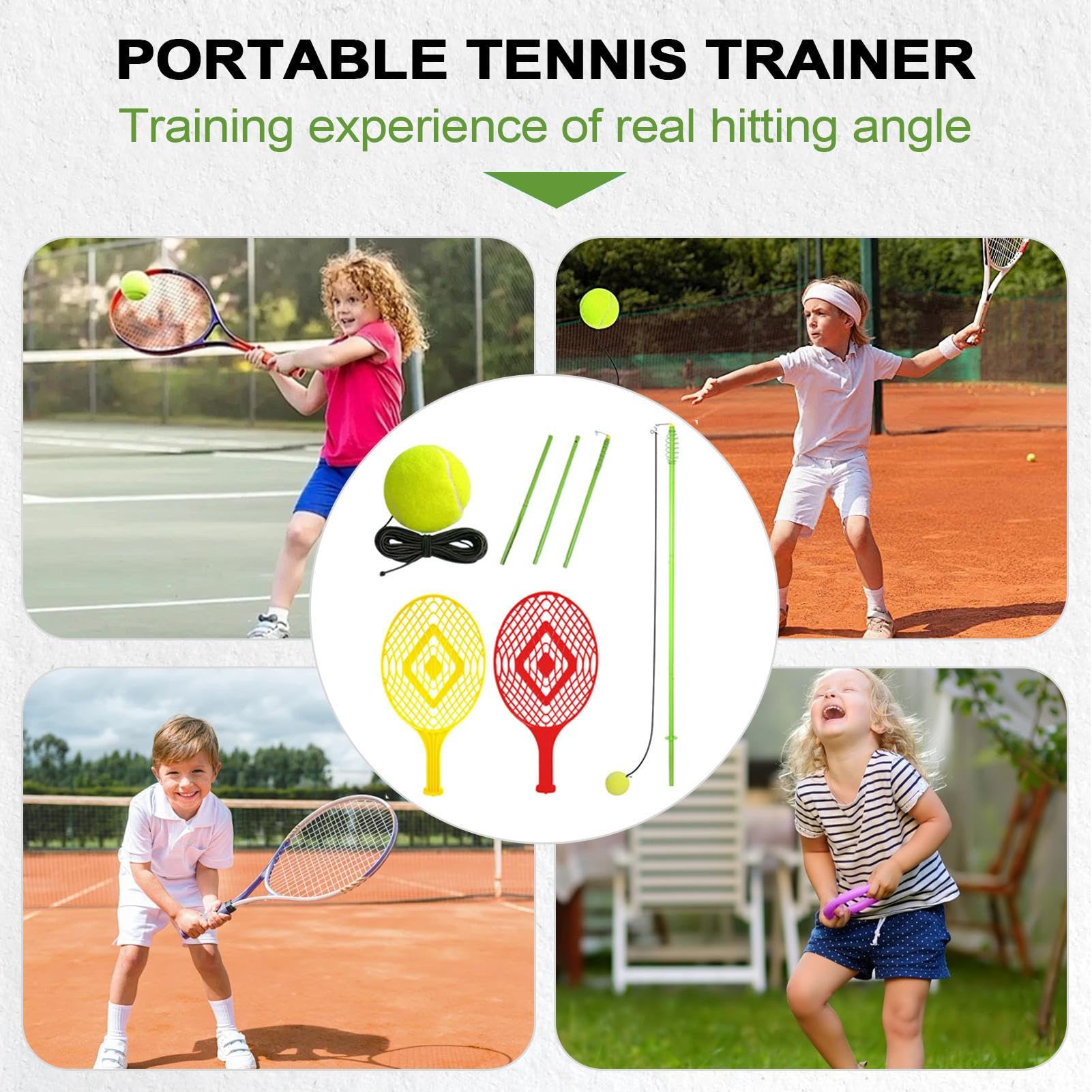 Allenatore Tennis Attrezzo per Tennis Singolo | Attrezzatura Per L'Allenamento Con Feedback Per Esercizi Di Swing Per Uso Domestico E E Per Atleti