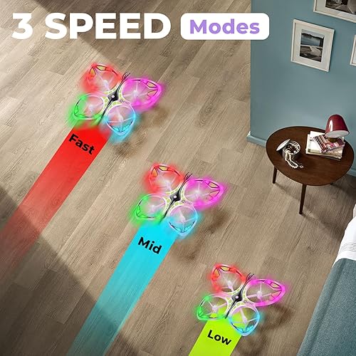 Miniatura 6 de Contixo Mini dron TD2 RC Butterfly Drone para niños, dron de control remoto con giro 3D, modo sin cabeza, retención de altitud, 2 baterías, juguete