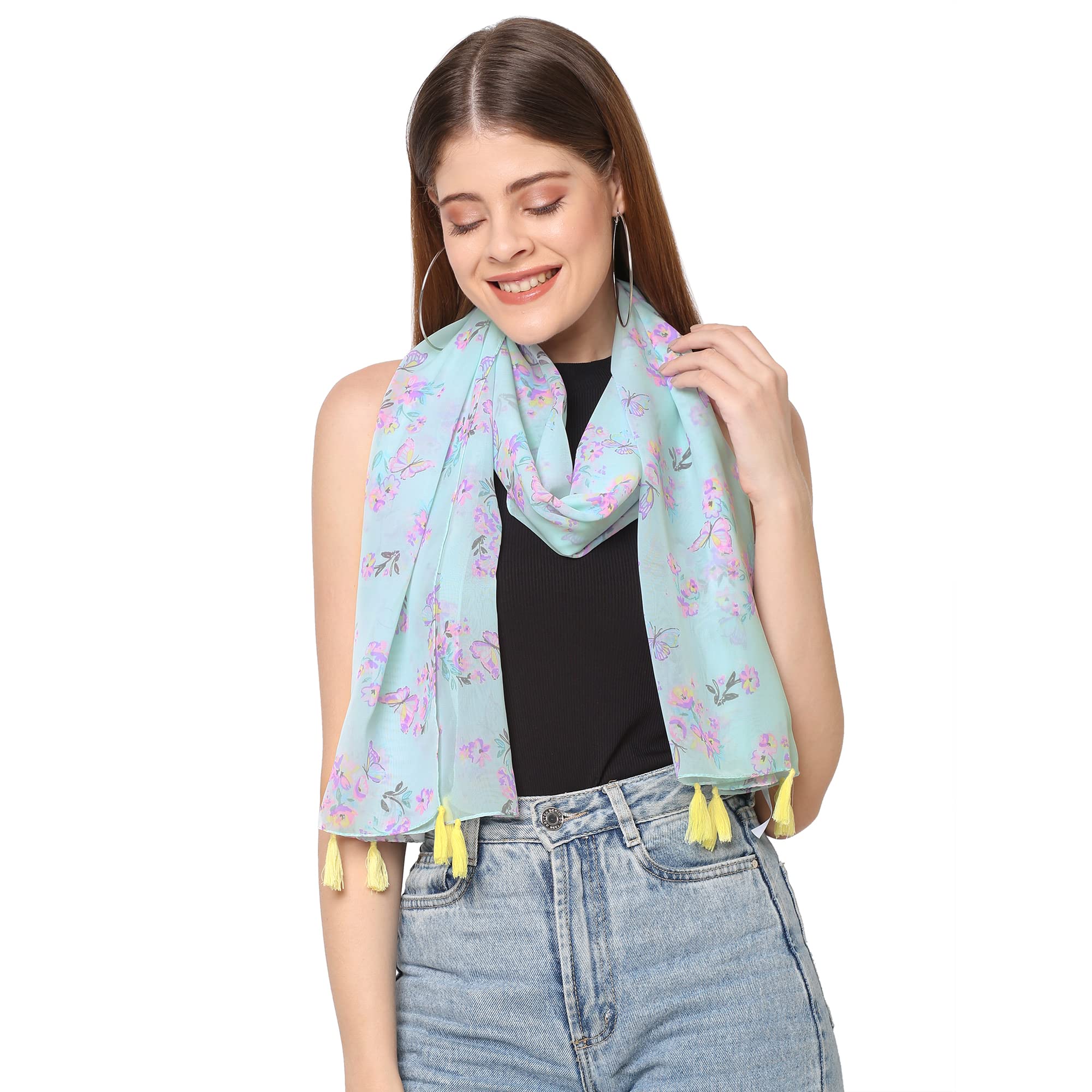 SAHIL SCARF WOMEN FANCY TASSEL SCARF COMBO OF 5 (22X72INCH) 505 - Image 5 thumbnail
