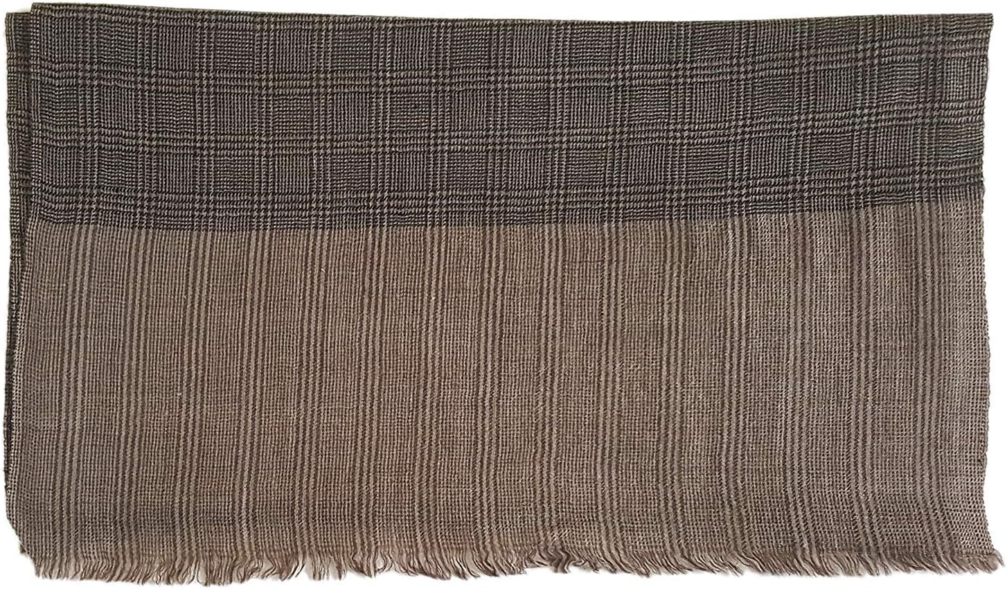 Handcrafted Pure Pashmina Cashmere Wool Check Muffler/Scarf Wrap – Unisex
