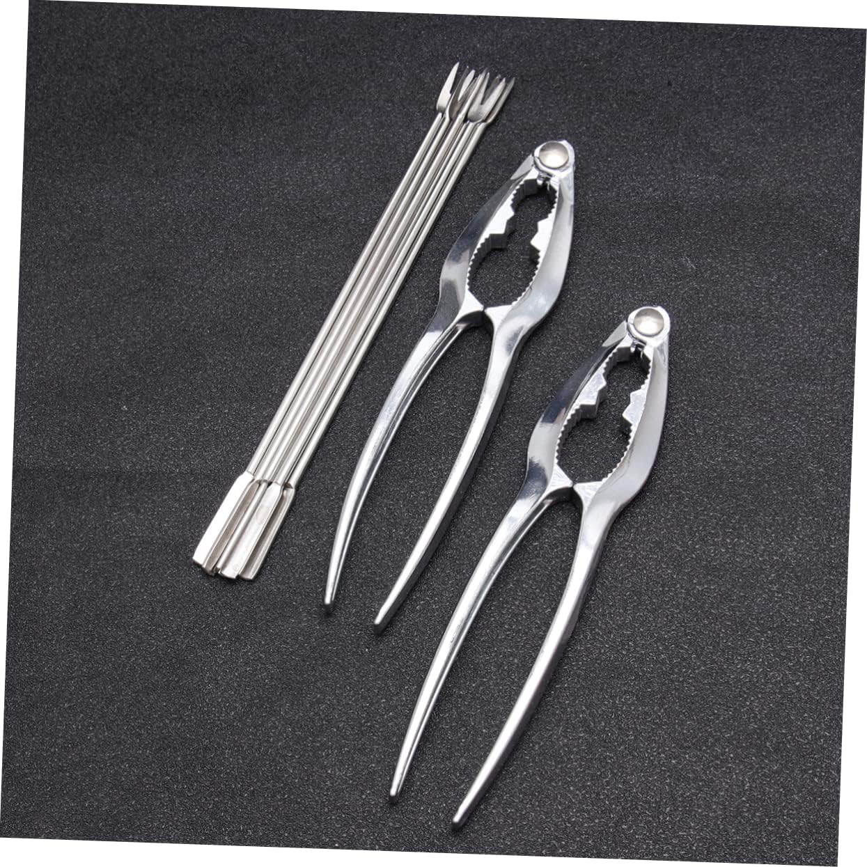 Ciieeo 2pcs Lobster Opener Seafood Forks Picks Nut Cracker Tool Set Stainless Steel