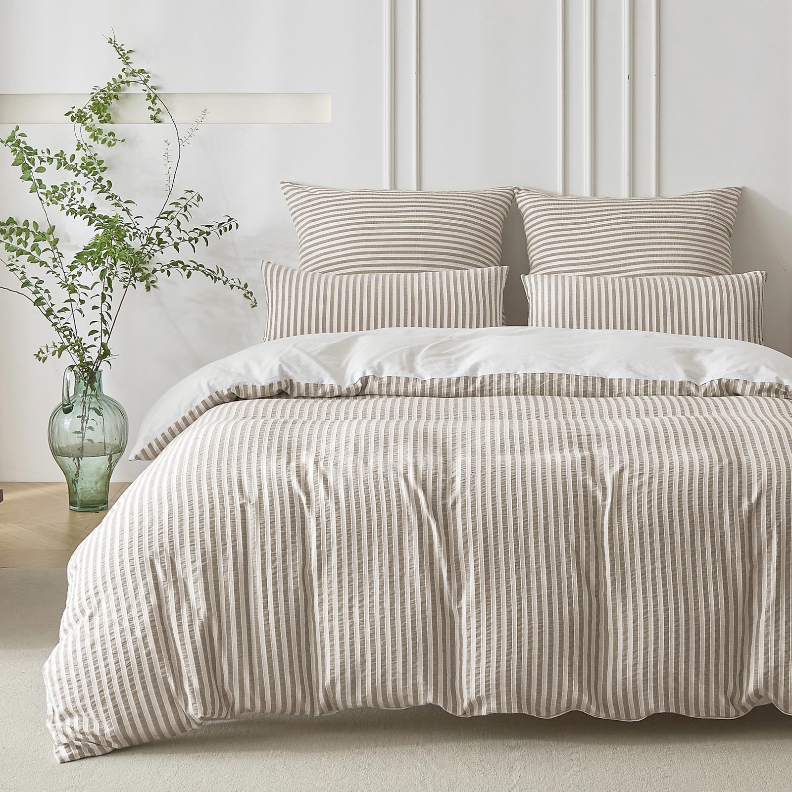 SOULFUL Gestreift Jacquard Gewaschene Baumwolle Bettwäsche Set