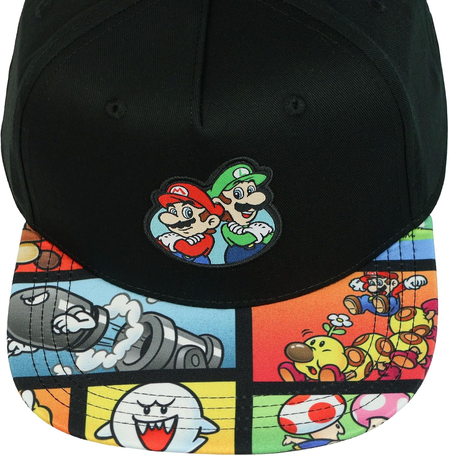 Nintendo Super Mario and Luigi Character Youth Flat Bill Adjustable Snapback Hat Multi