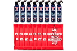 Emergency Fire Blanket + Vapor Clean Fire Spray Hero Fire Extinguisher for Home