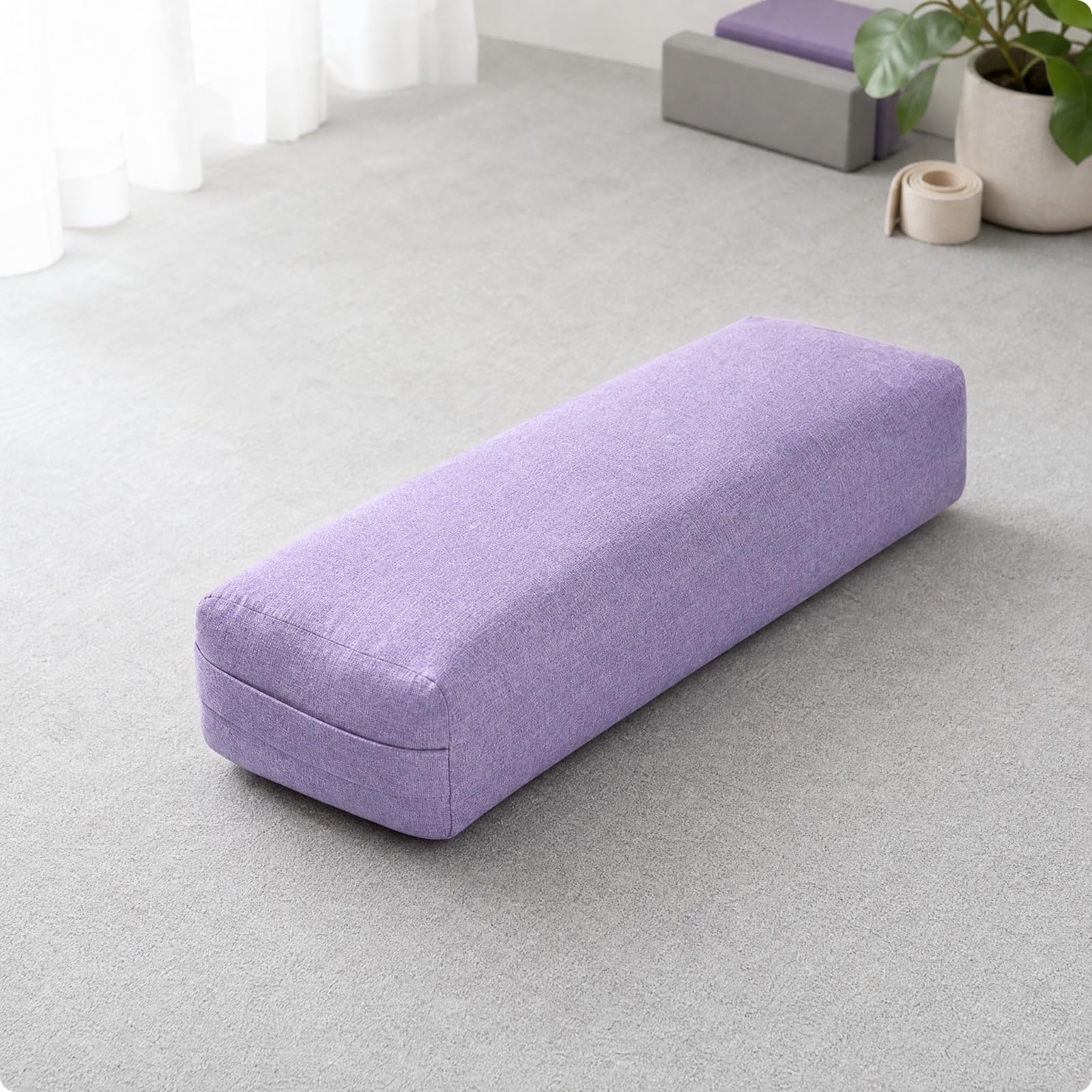rockible Cojín Rectangular Estiramiento Estable | senfundable, Cojín Estiramiento Rectangular, para Gimnasio, Gris, 65cm