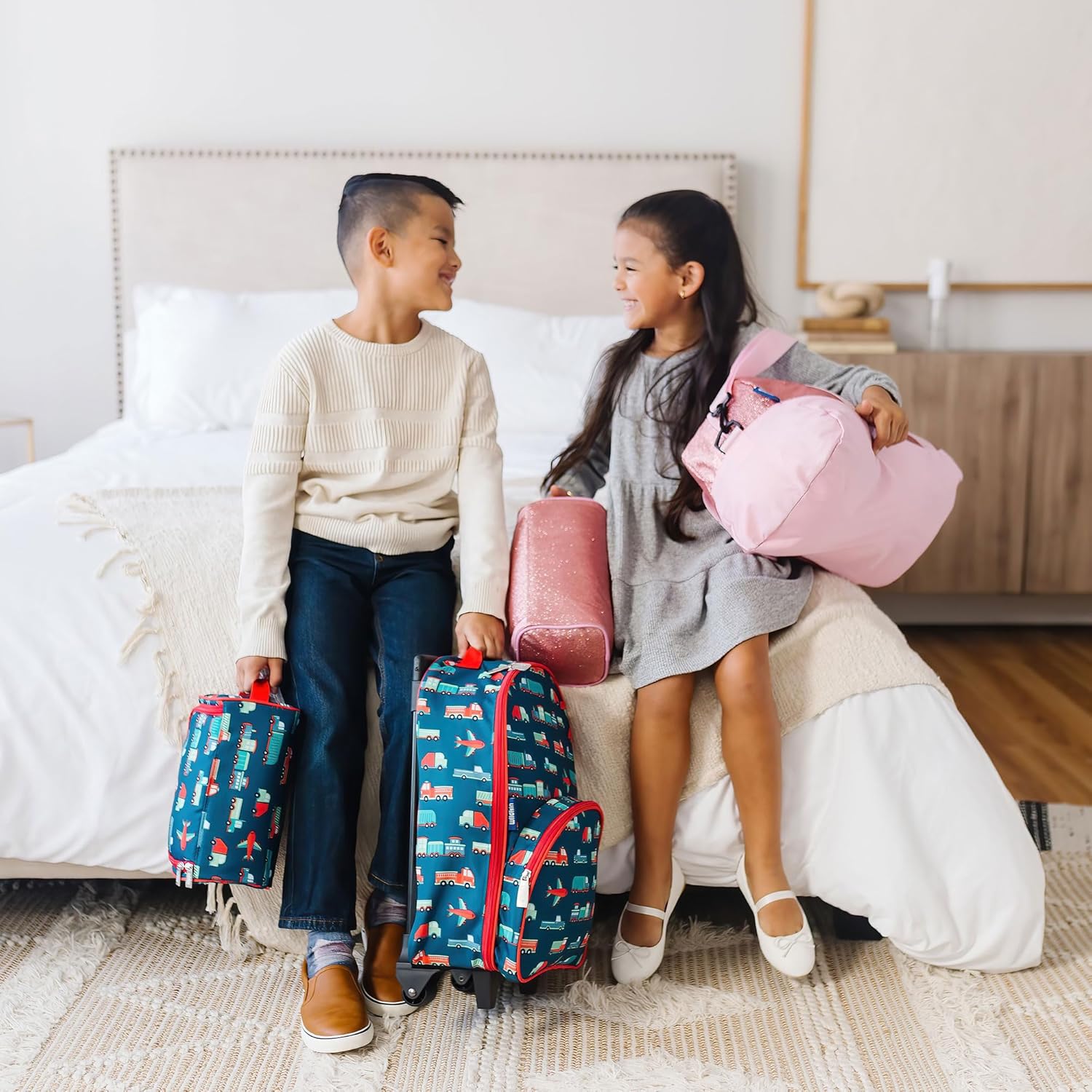 Wildkin Kids Overnighter Duffel Bag – Carry-On Size, Ideal for School & Sleepovers – Under Construction - Image 2