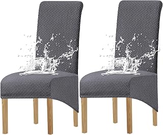 Spandex Elástico Jacquard Fundas de Sillas Comedor XL para El Hogar (Gris1, 2 Piezas)