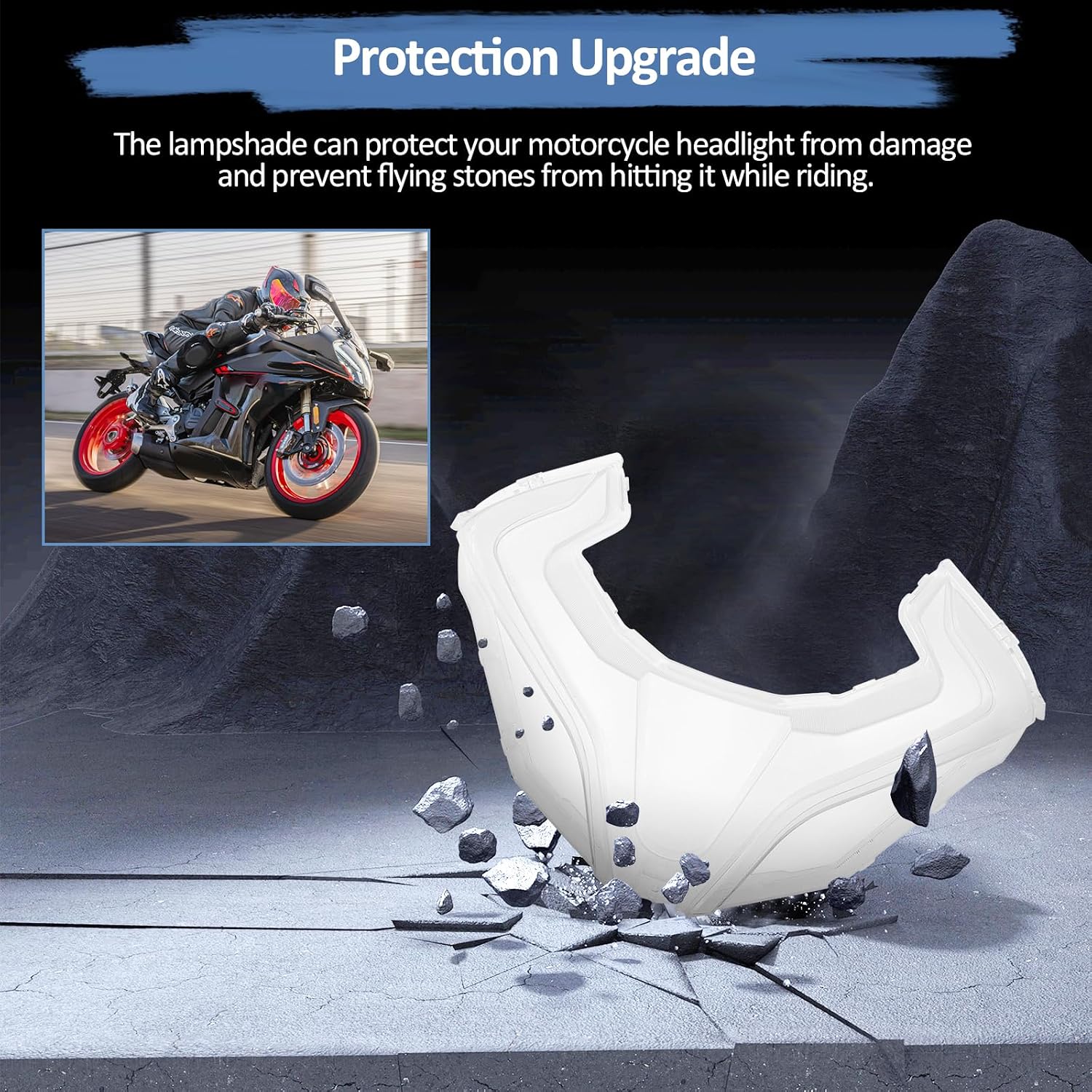 Motorcycle Headlight Lampshade, Headlight Shell Lamp Cover Night Vision Ultra Clear Front Headlight Housing Accessories Protection Decoration for CFMOTO 450SR 450SS 450SRS 250SR 2022-2024