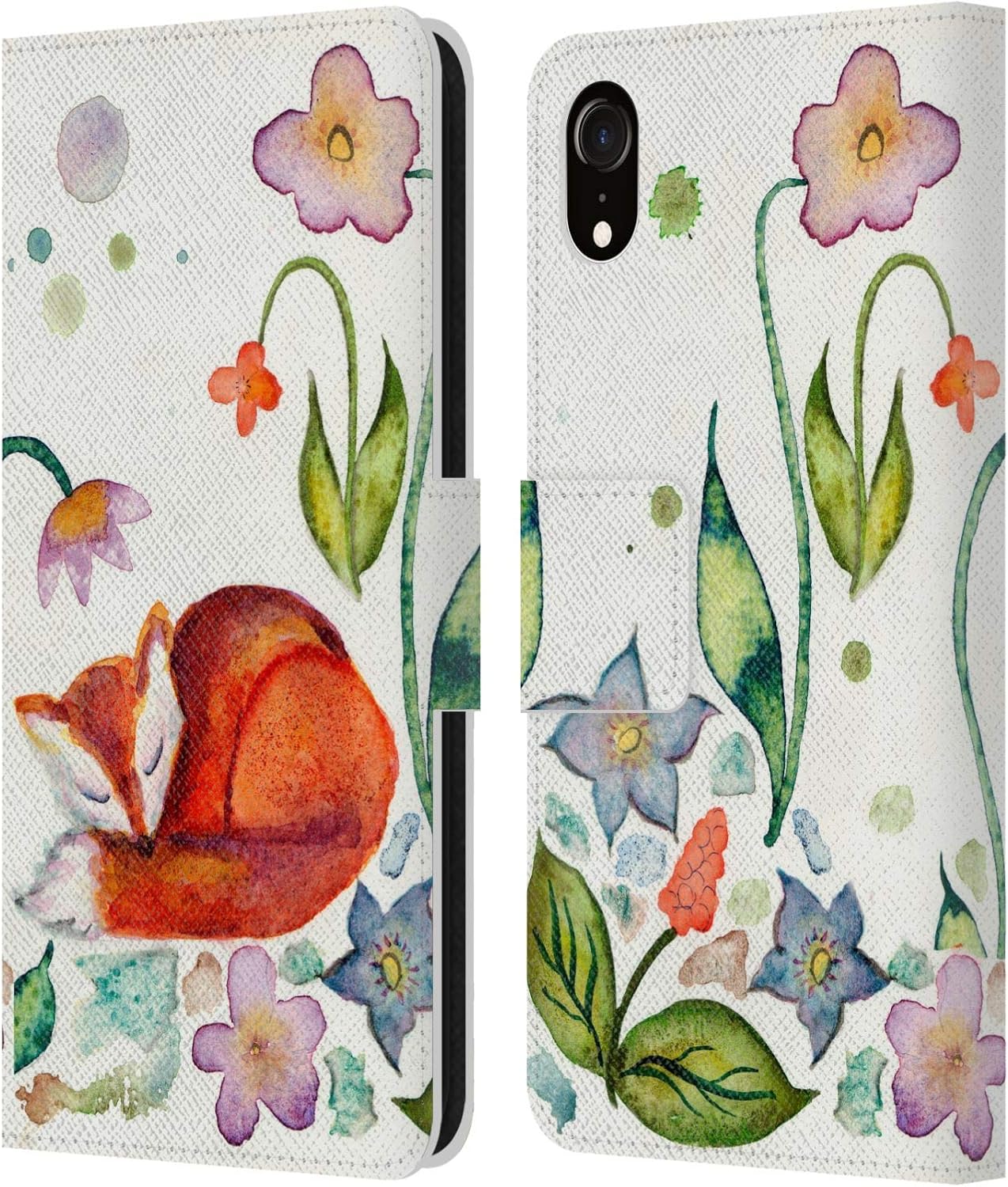 Head Case Designs Officially Licensed Wyanne Bird and Rabbit Animals Leather Wallet Case Compatible with Apple iPhone XR